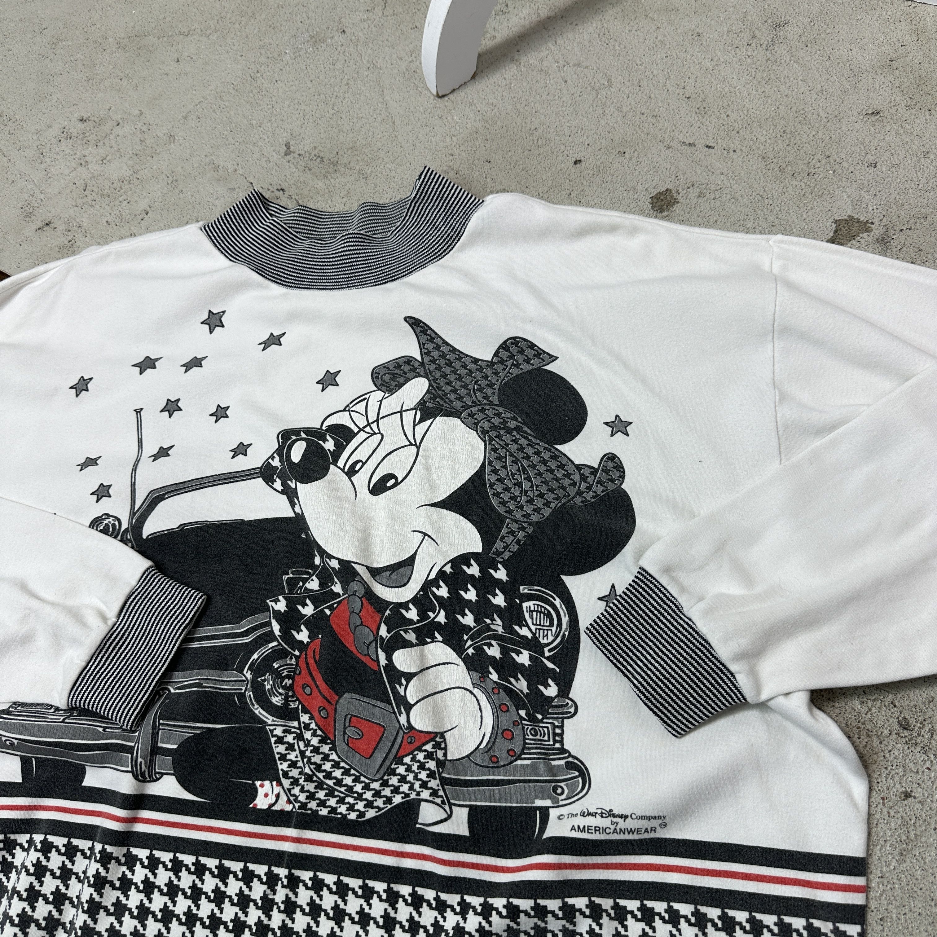 Vintage Vintage Old School Houndstooth Mickey Mouse Sweatshirt 80s Size US M / EU 48-50 / 2 - 3 Thumbnail