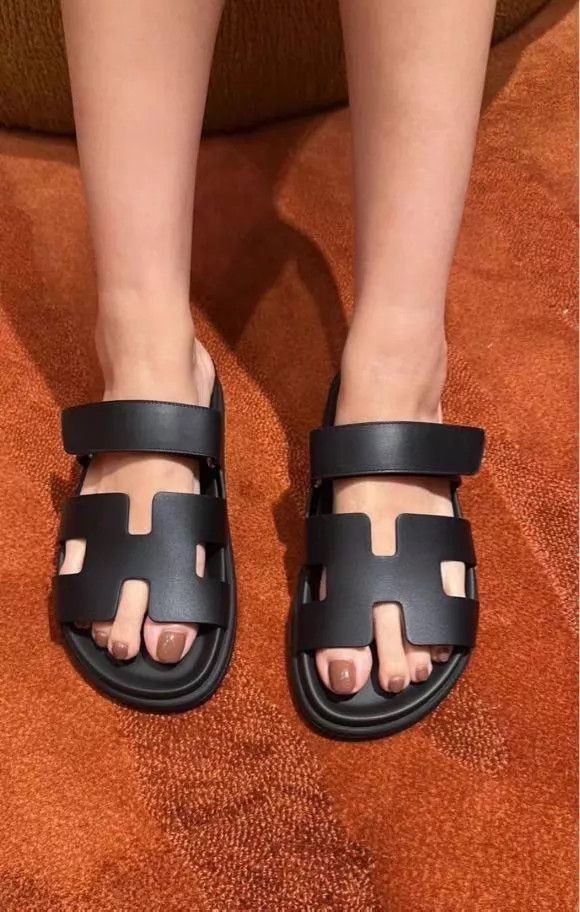 Hermes HERMES Chypre Black Sandals 37 Size US 6.5 / IT 36.5 - 6 Thumbnail