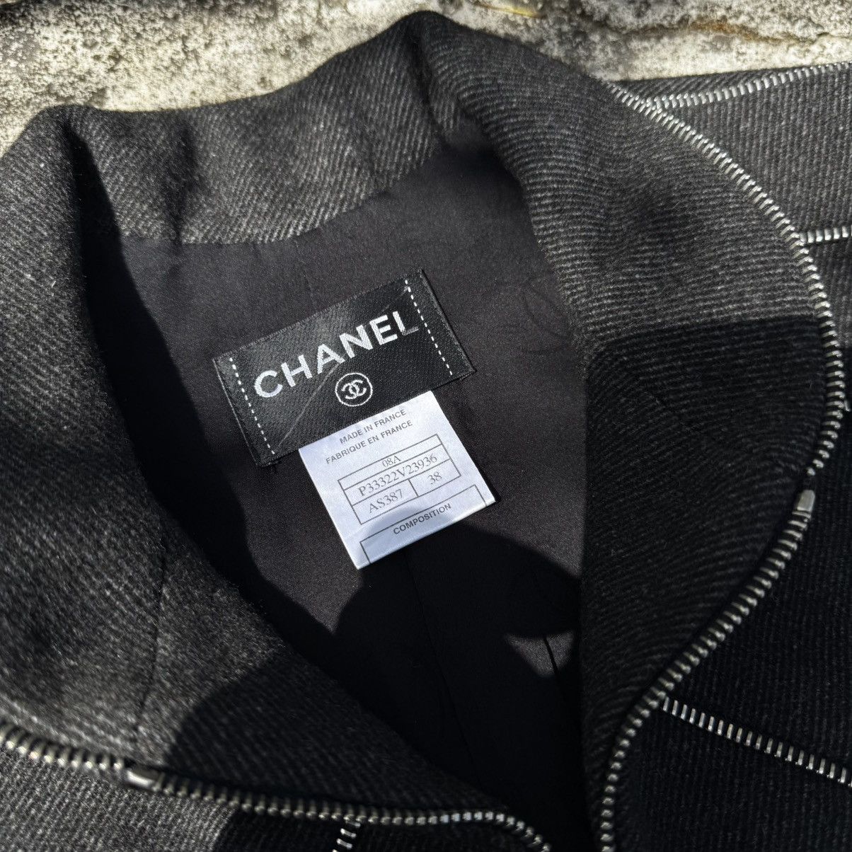 Chanel × Prada × Vintage Chanel Women's Multi Zipper Vest Wool Blend Black Size S / US 4 / IT 40 - 4 Thumbnail