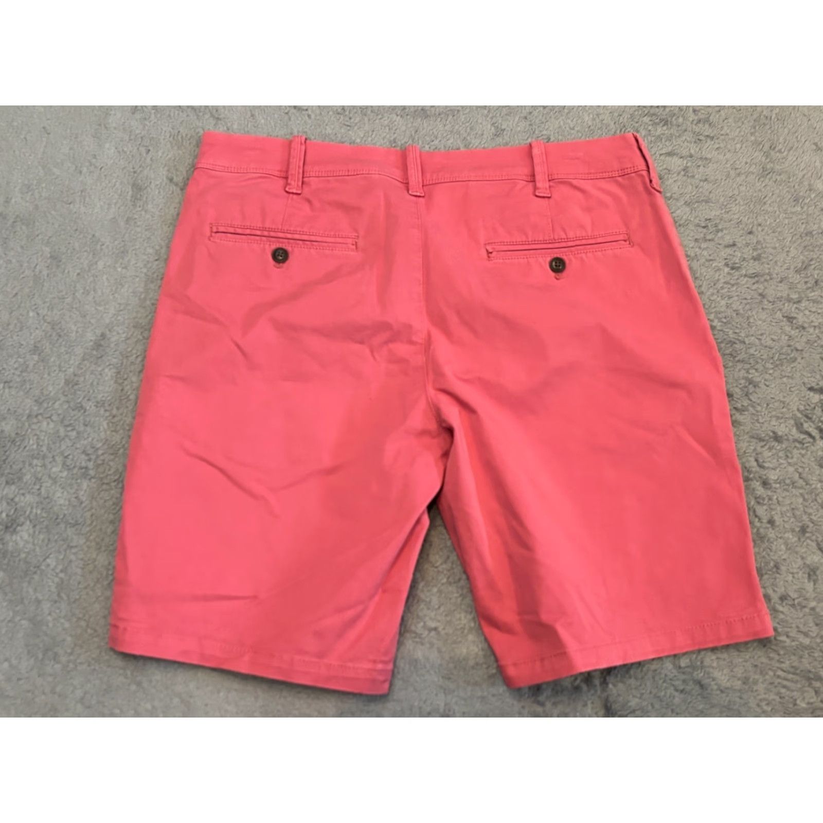 Express Express Slim Fit Chino Shorts Mens 32 Coral Red Flat Front Preppy Golf Size US 32 / EU 48 - 7 Thumbnail
