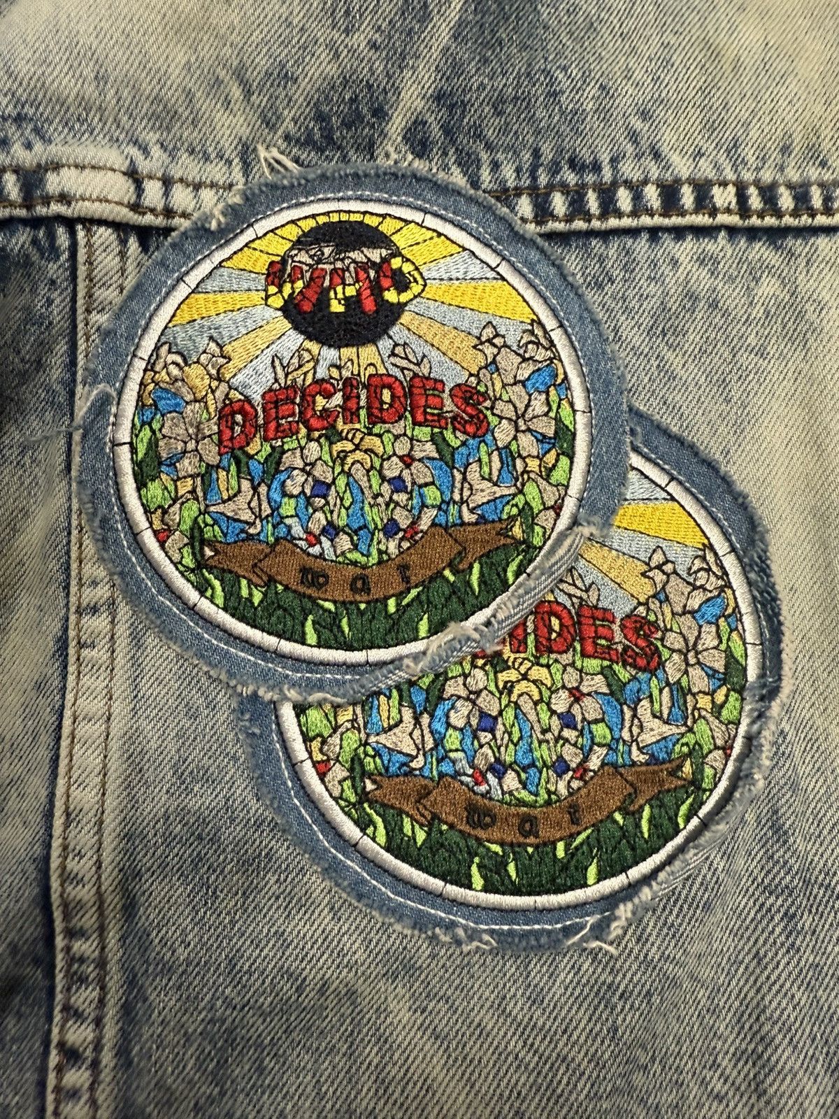 Who Decides War Who decides war stained glass jean jacket Size US XS / EU 42 / 0 - 4 Thumbnail