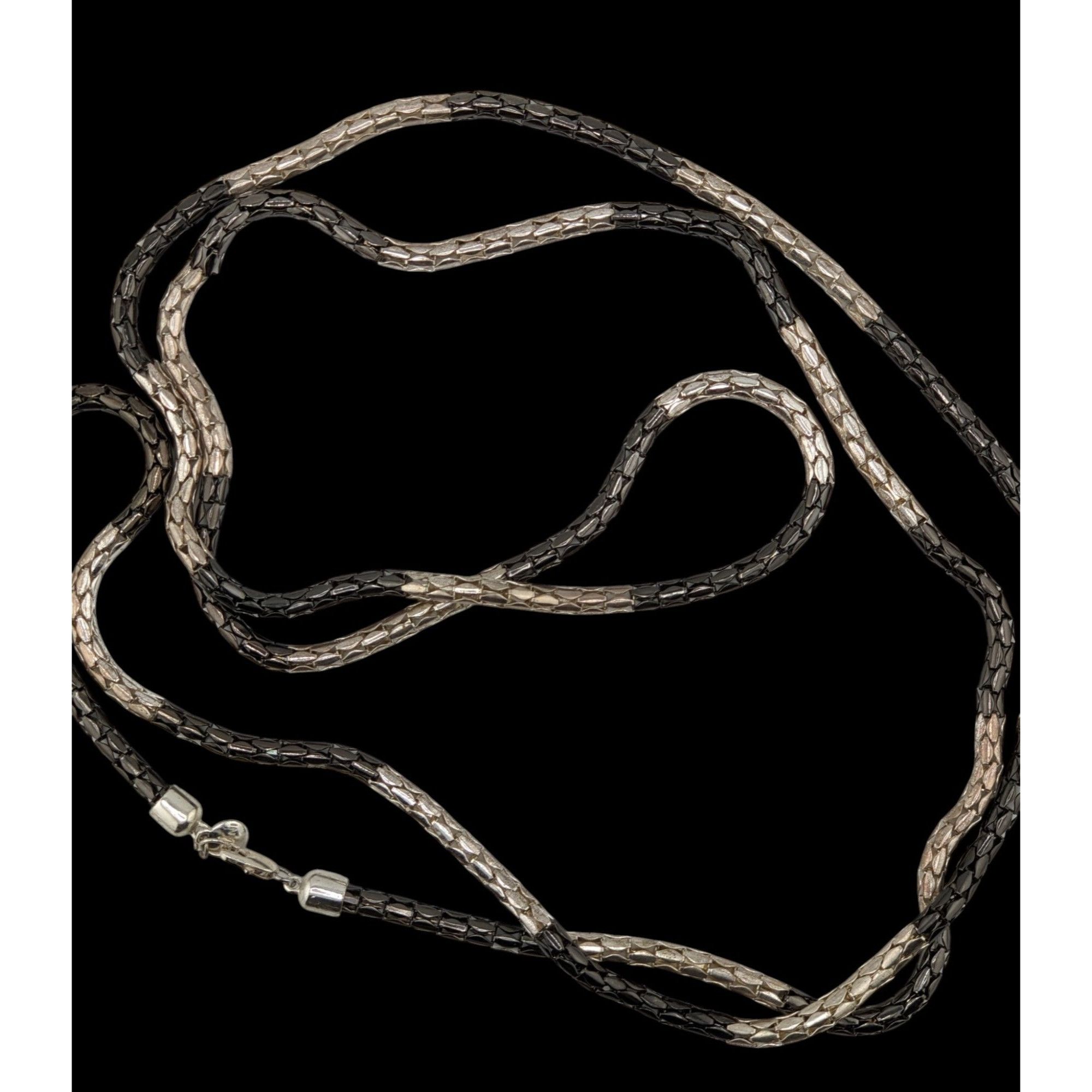 Alfani Alfani Modern Tube Chain NecklaceBlack & Silver-Tones Size ONE SIZE - 2 Thumbnail