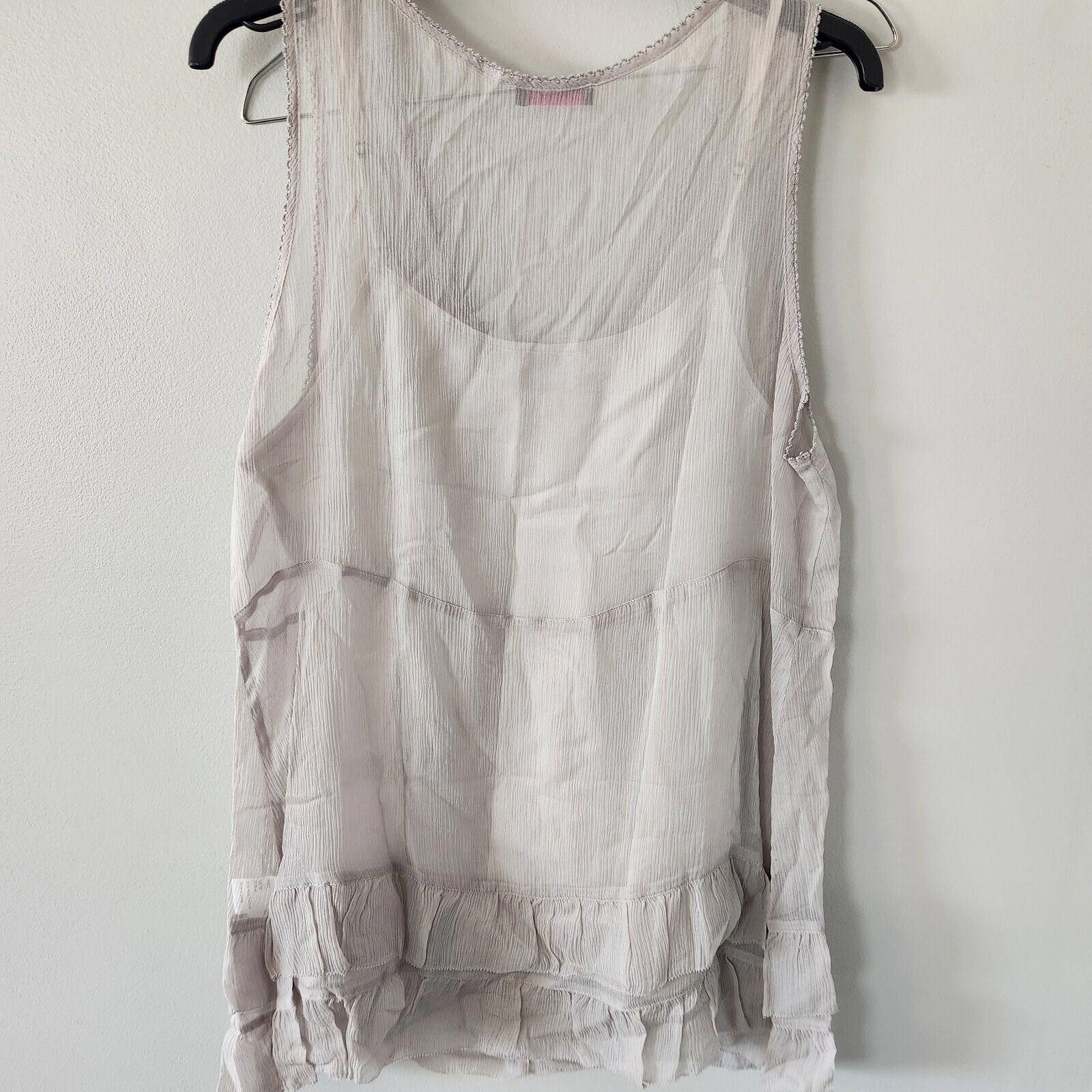 Designer Wrap London Silk Tunic Top Beige Size UK 18 Size XL / US 12-14 / IT 48-50 - 9 Thumbnail