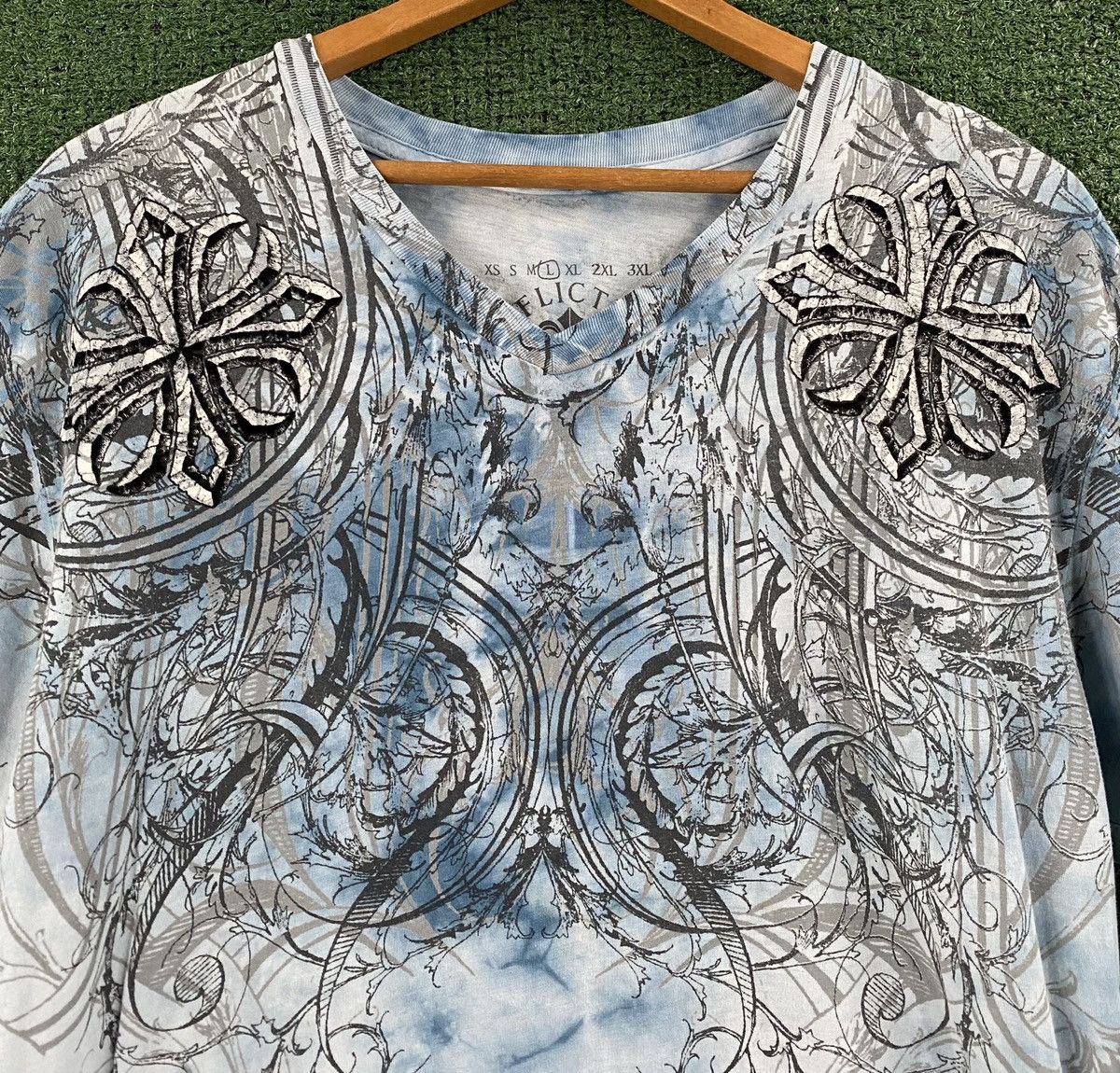 Affliction Affliction Live Fast Double Blue T-Shirt Men’s Large Size US L / EU 52-54 / 3 - 6 Thumbnail