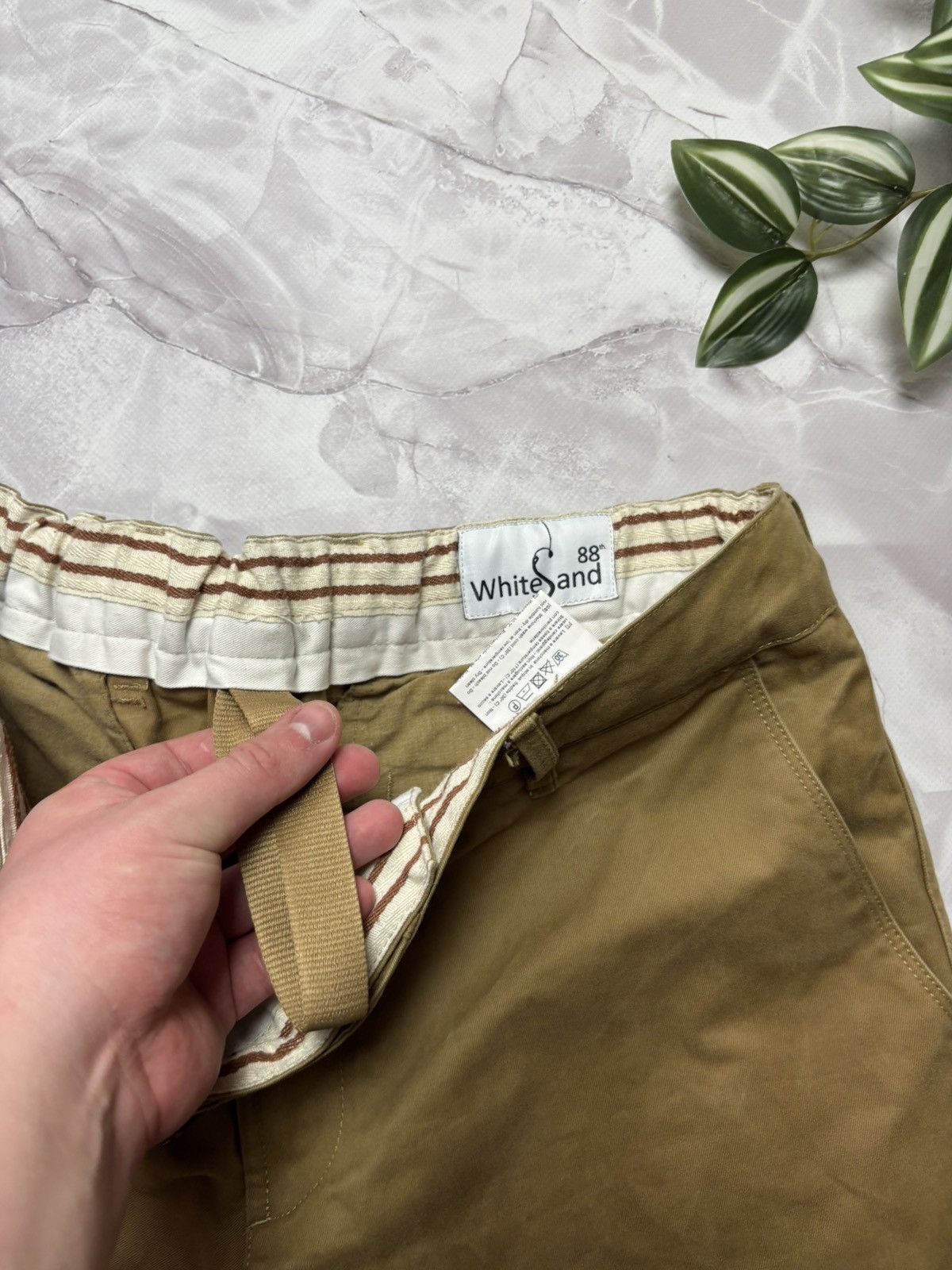 Other White Sand Belted Chino Pants Quiet Luxury Brown Mens 50 Size US 34 / EU 50 - 15 Thumbnail