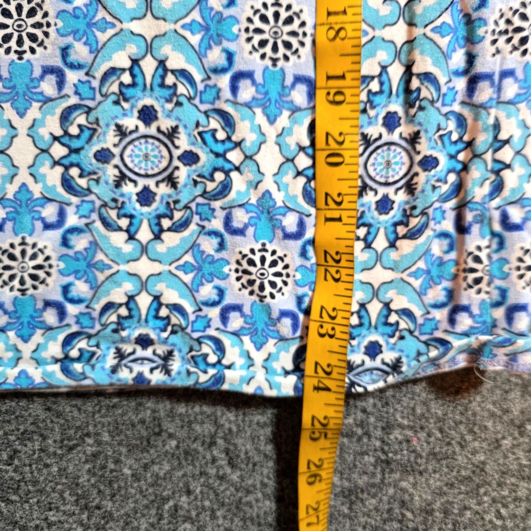 Talbots Talbots Top Womens XL Blue Geometric Boat Neck Long Sleeve Stretch Casual Blouse Size XL / US 12-14 / IT 48-50 - 6 Thumbnail