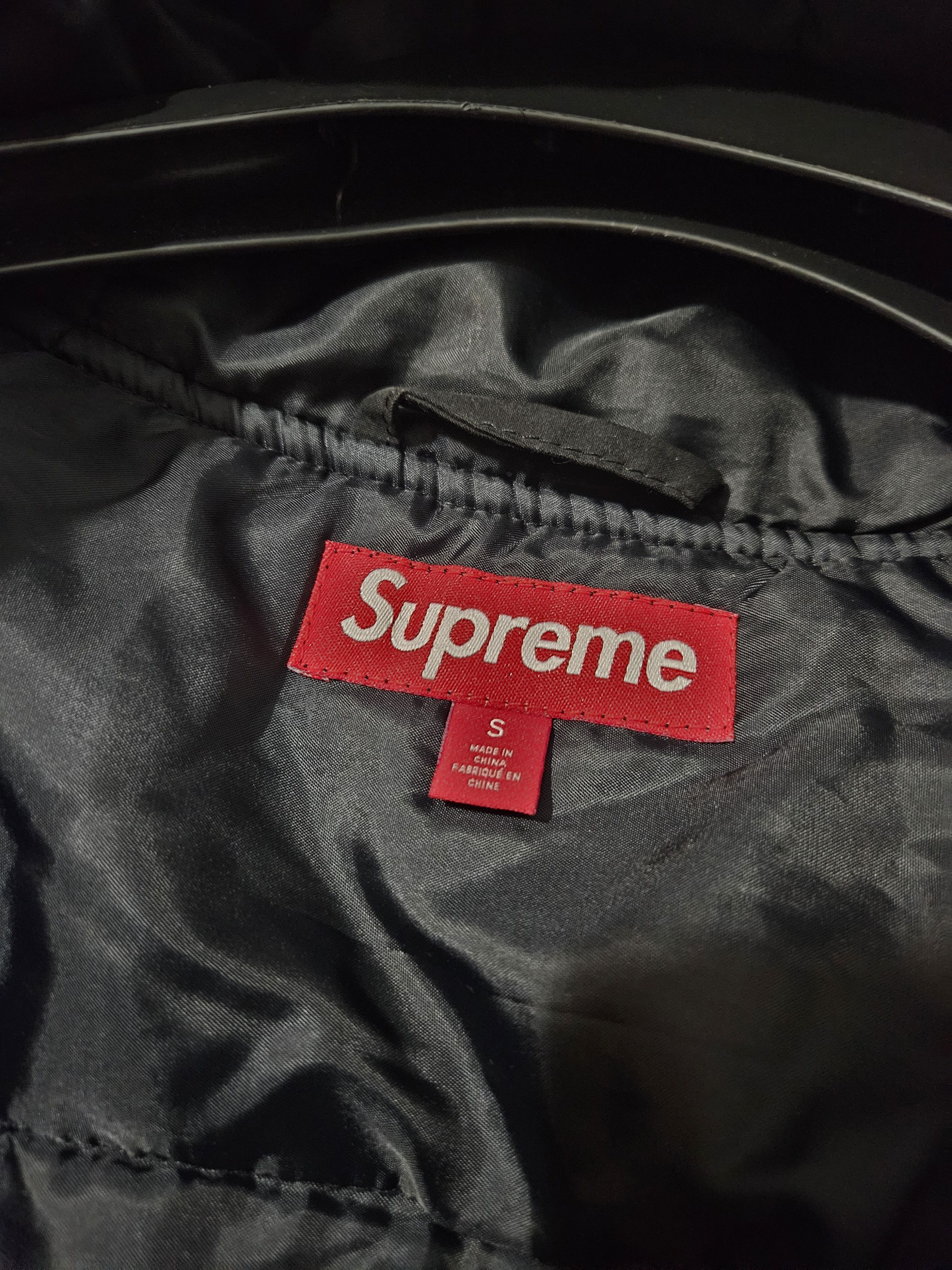 Supreme Supreme Oversized Needlepoint Quilted Black Hooded Jacket Size US S / EU 44-46 / 1 - 8 Thumbnail