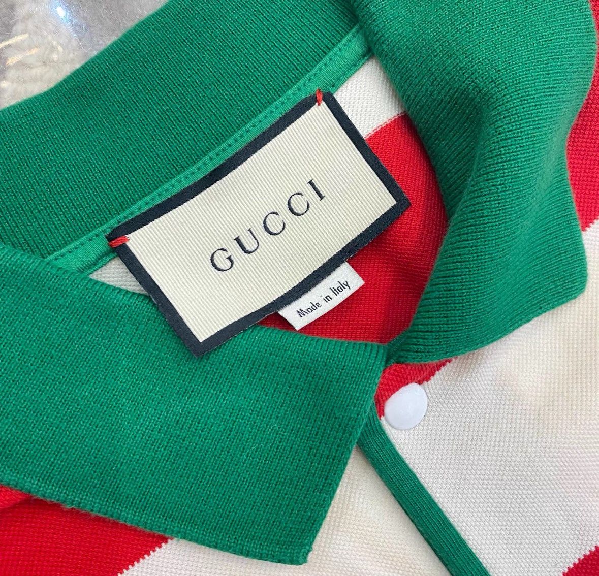 Gucci GucciWhite and red striped classic double G embroidery polo Size US S / EU 44-46 / 1 - 6 Thumbnail