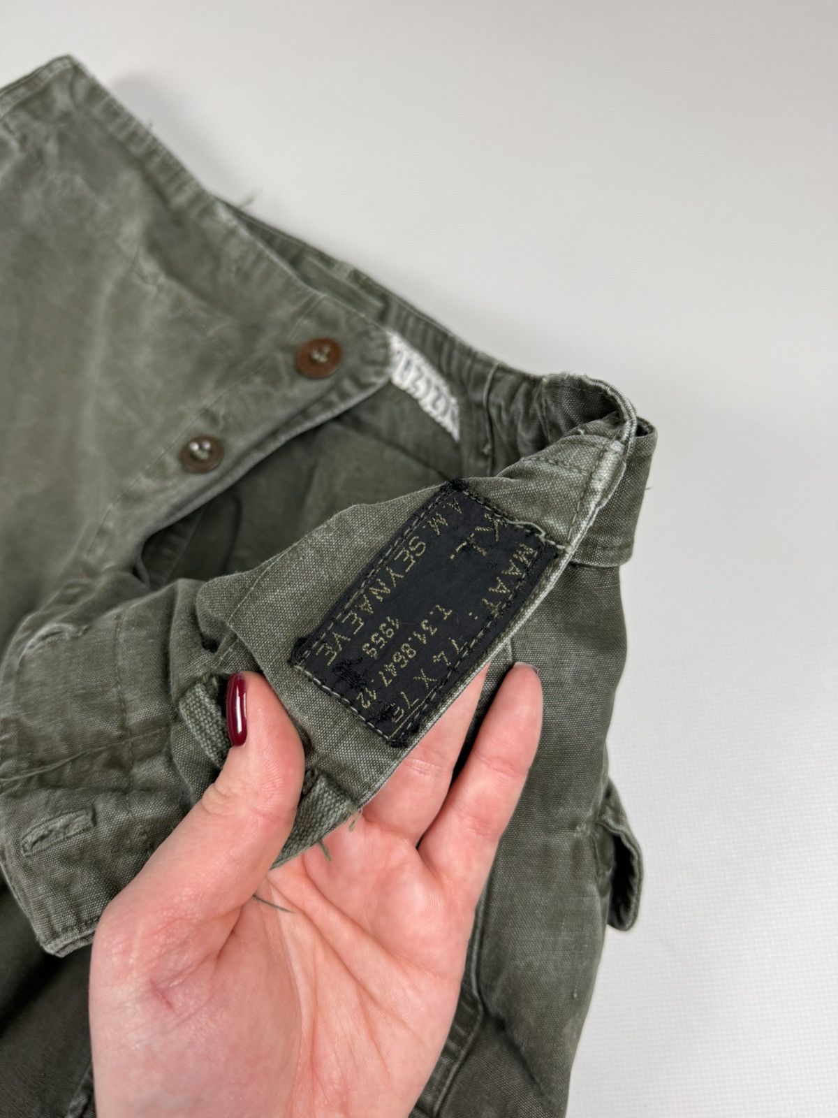 Vintage 950s Belgian Army A.M. Seynaeve Cargo Trousers Pants Size US 30 / EU 46 - 15 Thumbnail