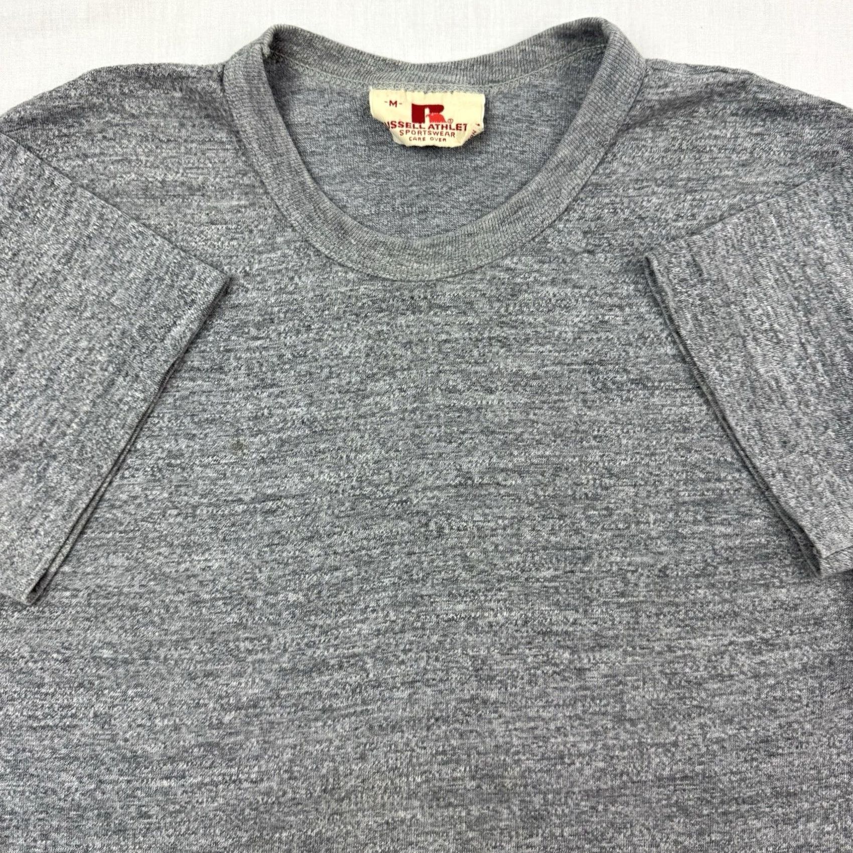 Russell Athletic VINTAGE Russell Athletic T Shirt Adult M Heather Gray Tri Blend USA 70s Hipster Mens Size US M / EU 48-50 / 2 - 2 Thumbnail