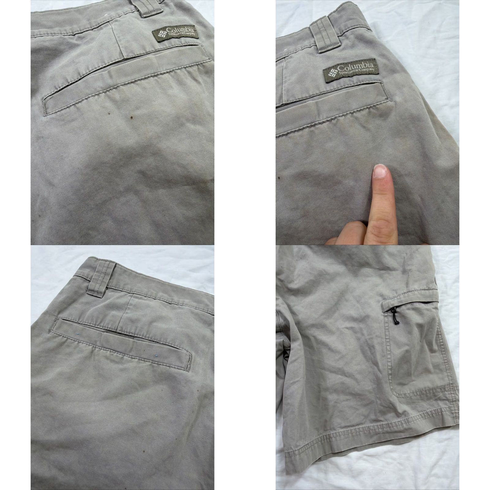Vintage Columbia Cargo Shorts Mens 38x9 Gray Cotton Canvas Cargo Pocket Zip Flat Front Regular Rise 9in Sz 38 Shirt? Size US 38 / EU 54 - 10 Thumbnail