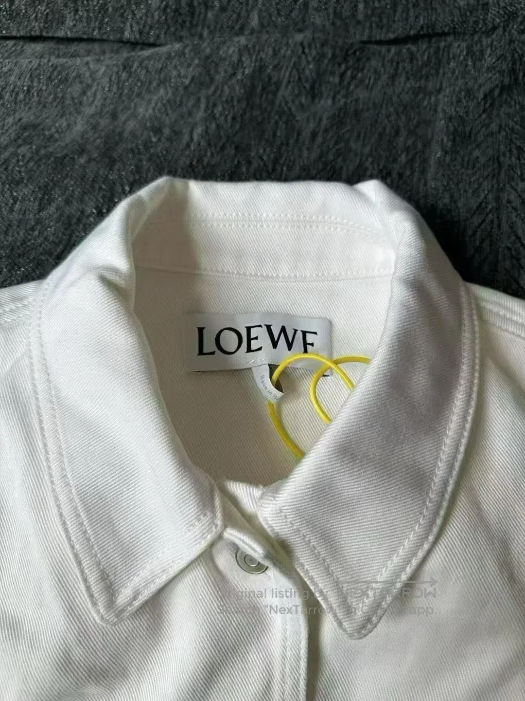 Loewe Loewe White Leather Patch Logo Shirt Jacket| Size US XXS / EU 40 - 3 Thumbnail