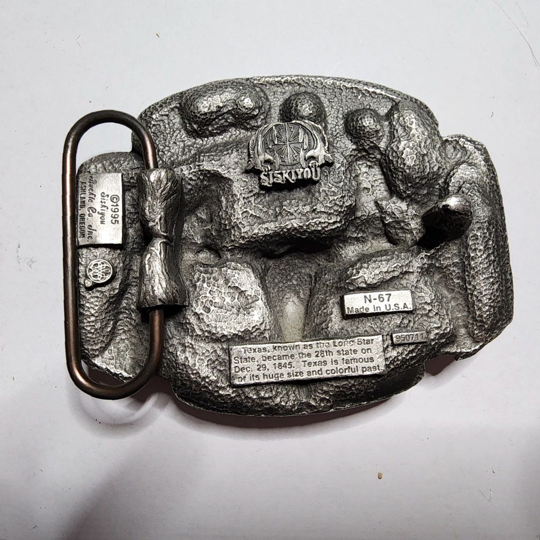 Vintage VINTAGE Siskiyou Belt Buckle Cowboy Western 1990s Texas Longhorn Pewter Silver Mens Size ONE SIZE - 2 Thumbnail