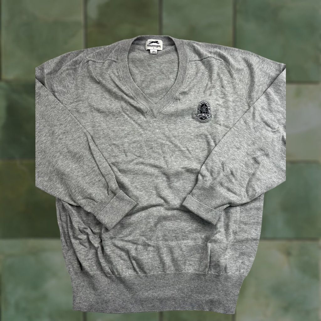Vintage VINTAGE Slazenger Sweater Mens Large Gray V Neck Golf Knit Pullover Hong Kong Men’s Large Gray Knit Sweater Golf Size US L / EU 52-54 / 3 - 1 Thumbnail