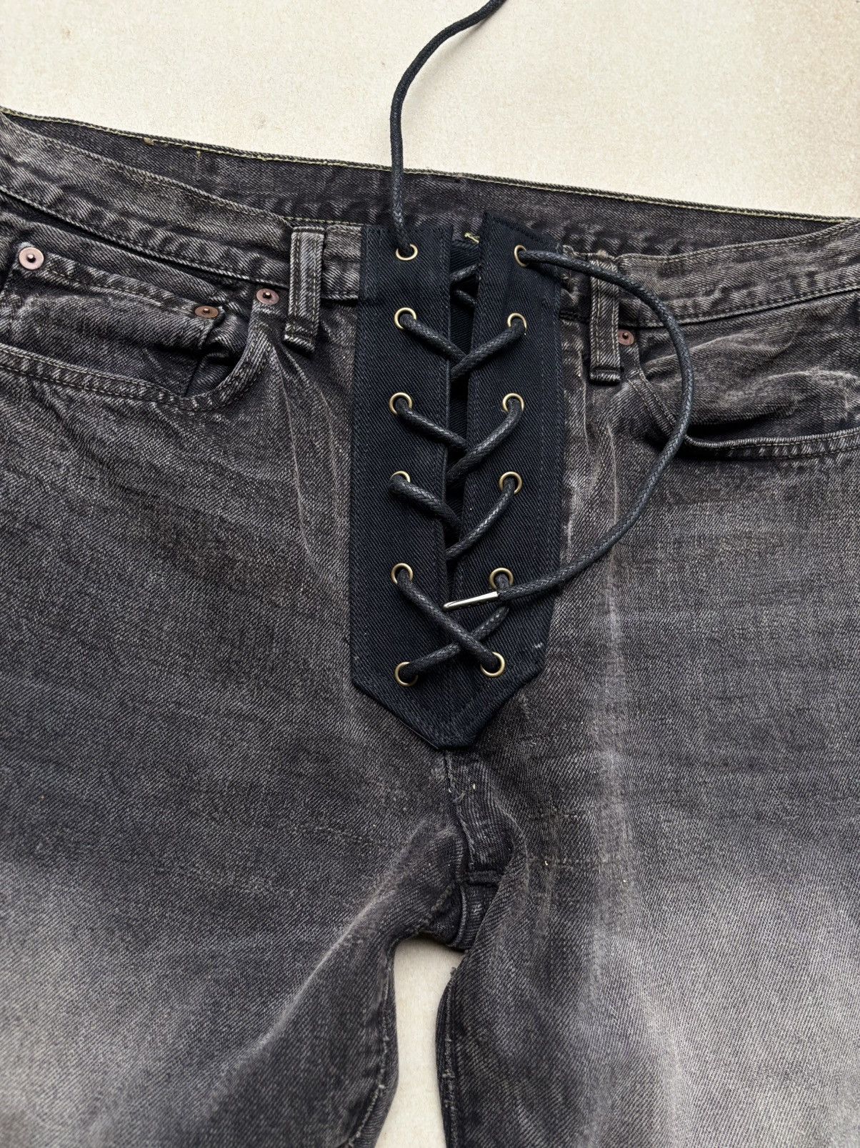 Japanese Brand Kapital custom lace-up flare jeans Size US 31 - 2 Thumbnail