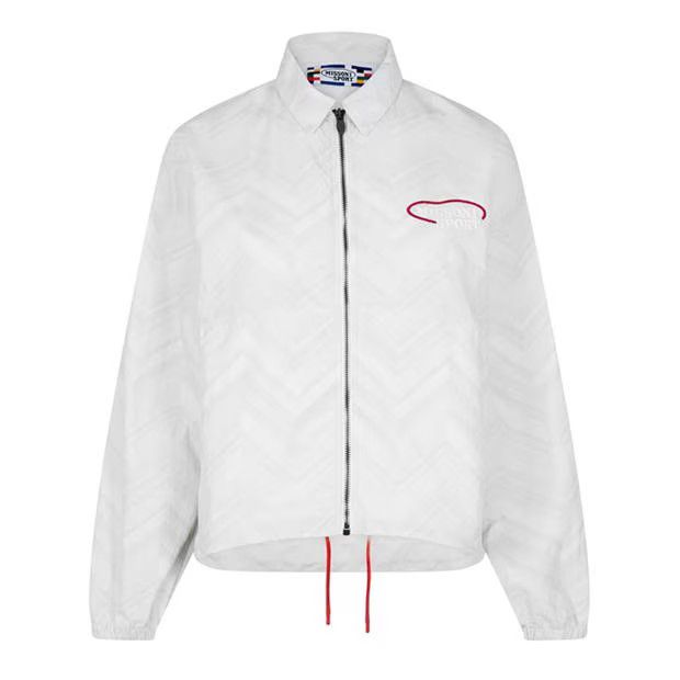 Missoni o1g2r1mq1124 Logo Embroidered Jacket in White Size S / US 4 / IT 40 - 1 Thumbnail