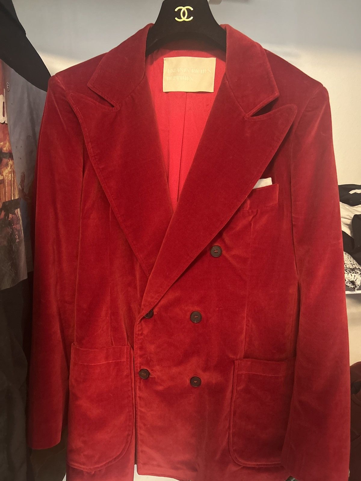 Enfants Riches Deprimes Enfants Riches Deprimes 18ss iconic red velvet blazer Size 50L - 3 Thumbnail