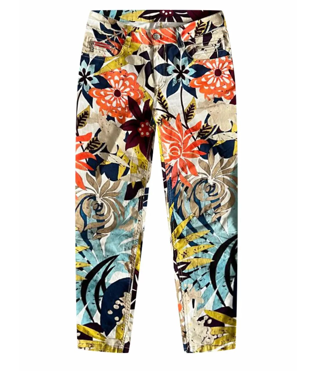 Bogner BOGNER WOMENS FLORAL SLIM FIT STRETCH DENIM PANTS Size 28" / US 6 / IT 42 - 19 Thumbnail