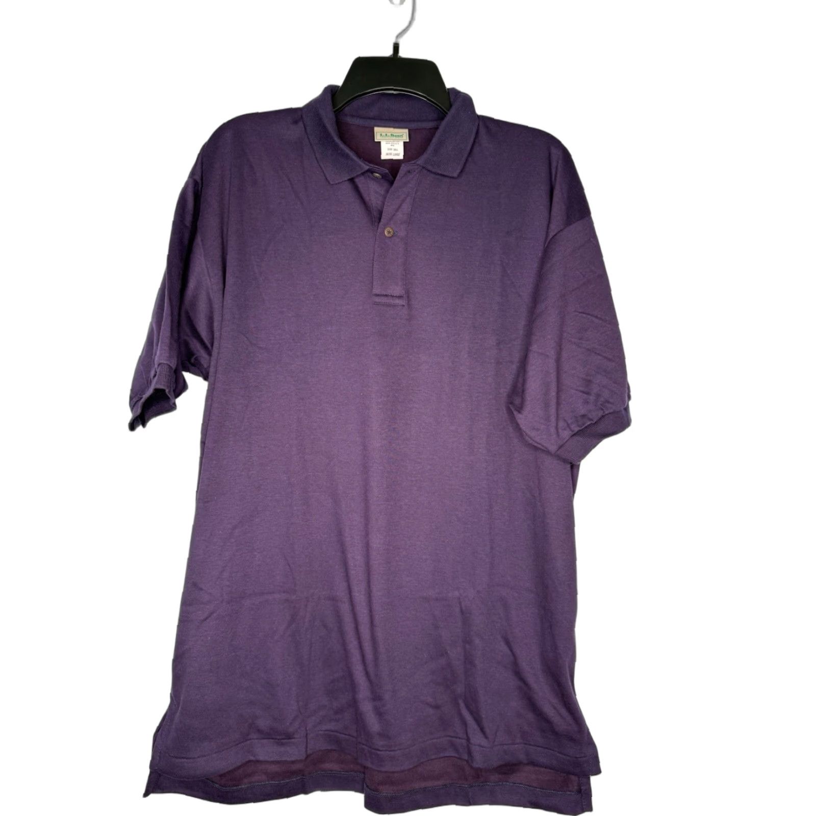 Vintage VINTAGE L.L. Bean Polo Shirt Mens Large Tall Purple Short Sleeve 90s USA Knit Cotton Regular Shirt Men Braodcast Size US L / EU 52-54 / 3 - 1 Thumbnail