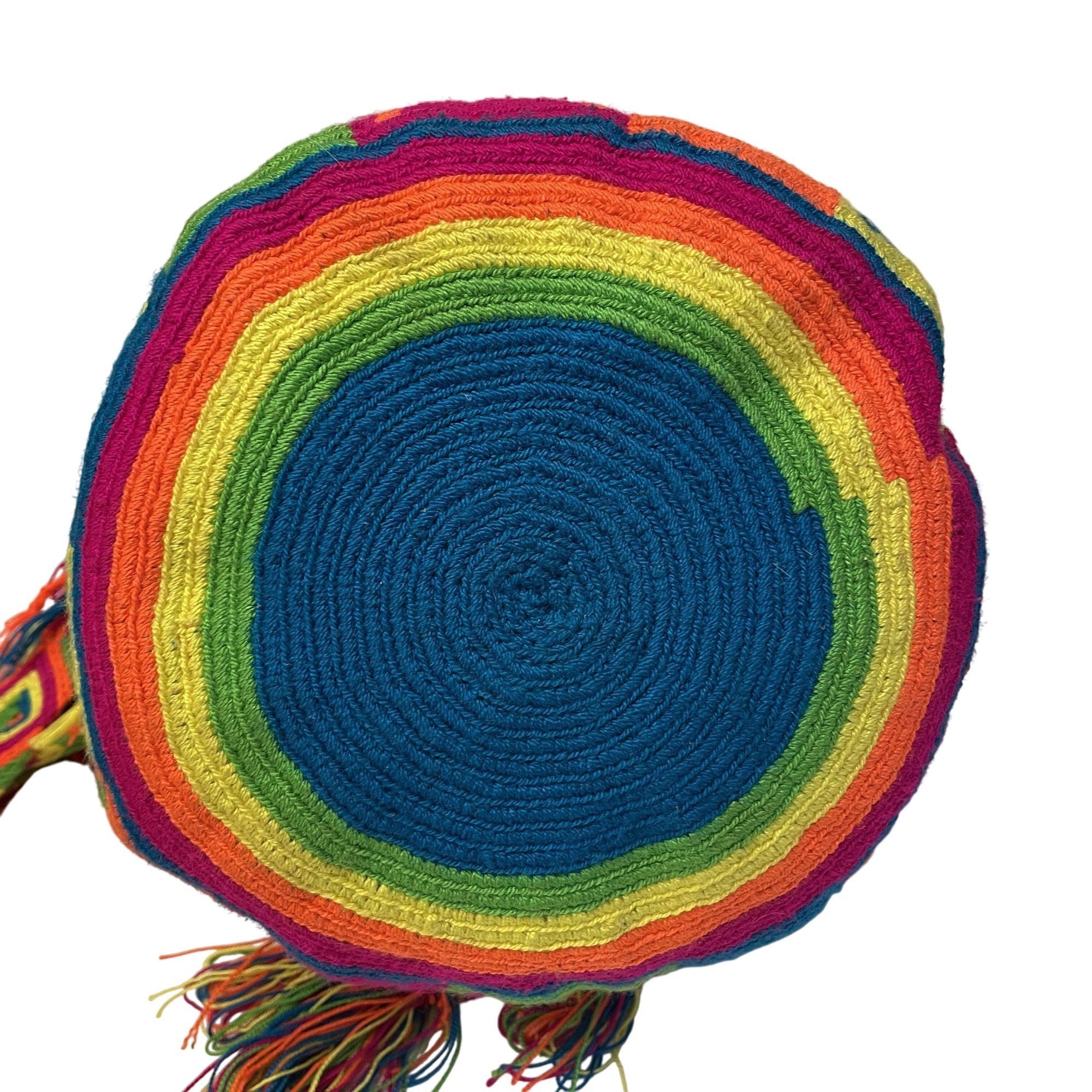 Other Vtg Wayuu Mochila NEON HandBag Hippie FLOWER POWER Purse Size ONE SIZE - 9 Thumbnail