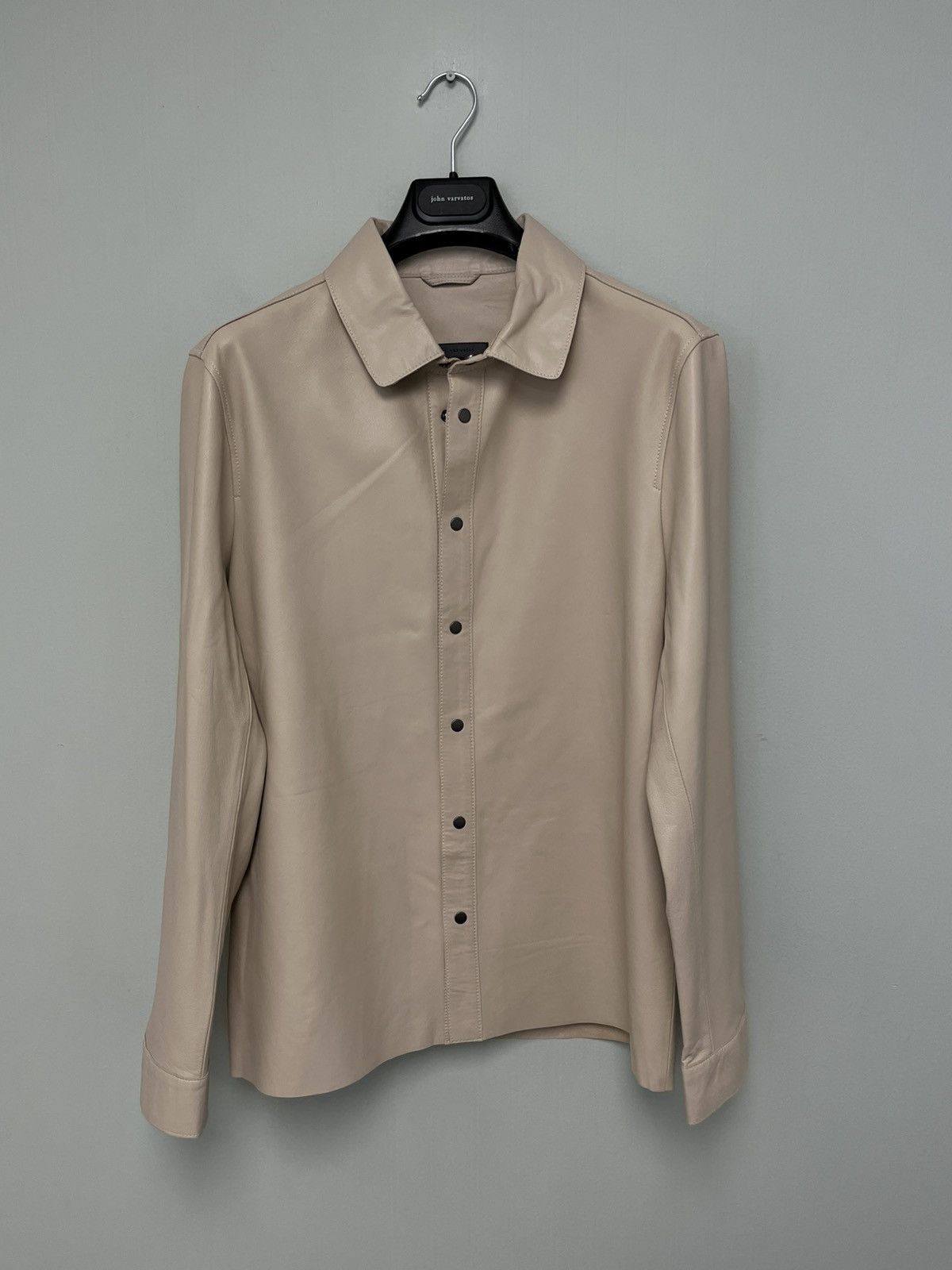 John Varvatos Leather Snap Front Shirt Jacket Size EU 54 USA 44 Size US L / EU 52-54 / 3 - 7 Thumbnail
