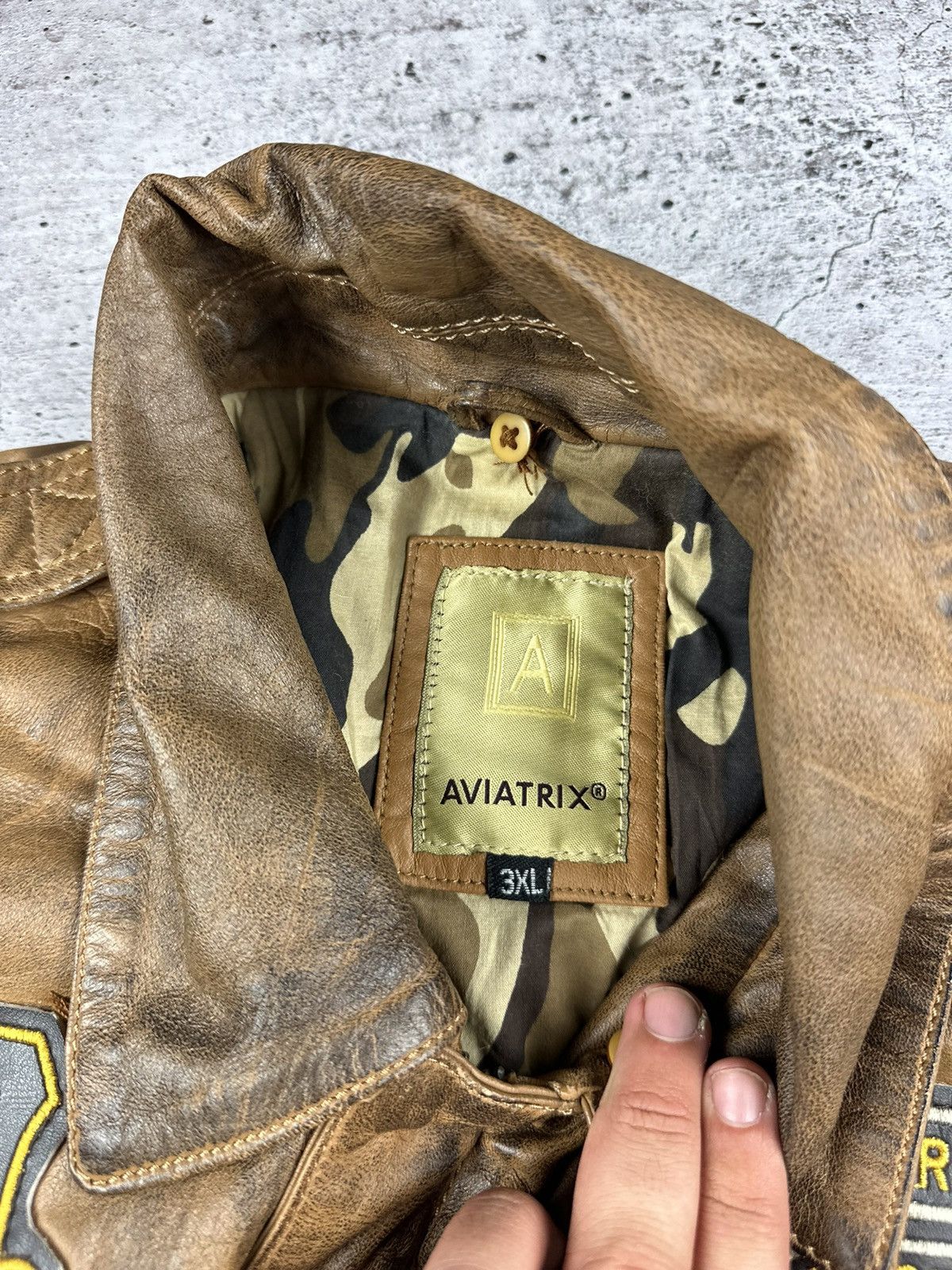 Vintage Vintage Aviatrix Fighter Group Leather Jacket Size US XL / EU 56 / 4 - 11 Thumbnail