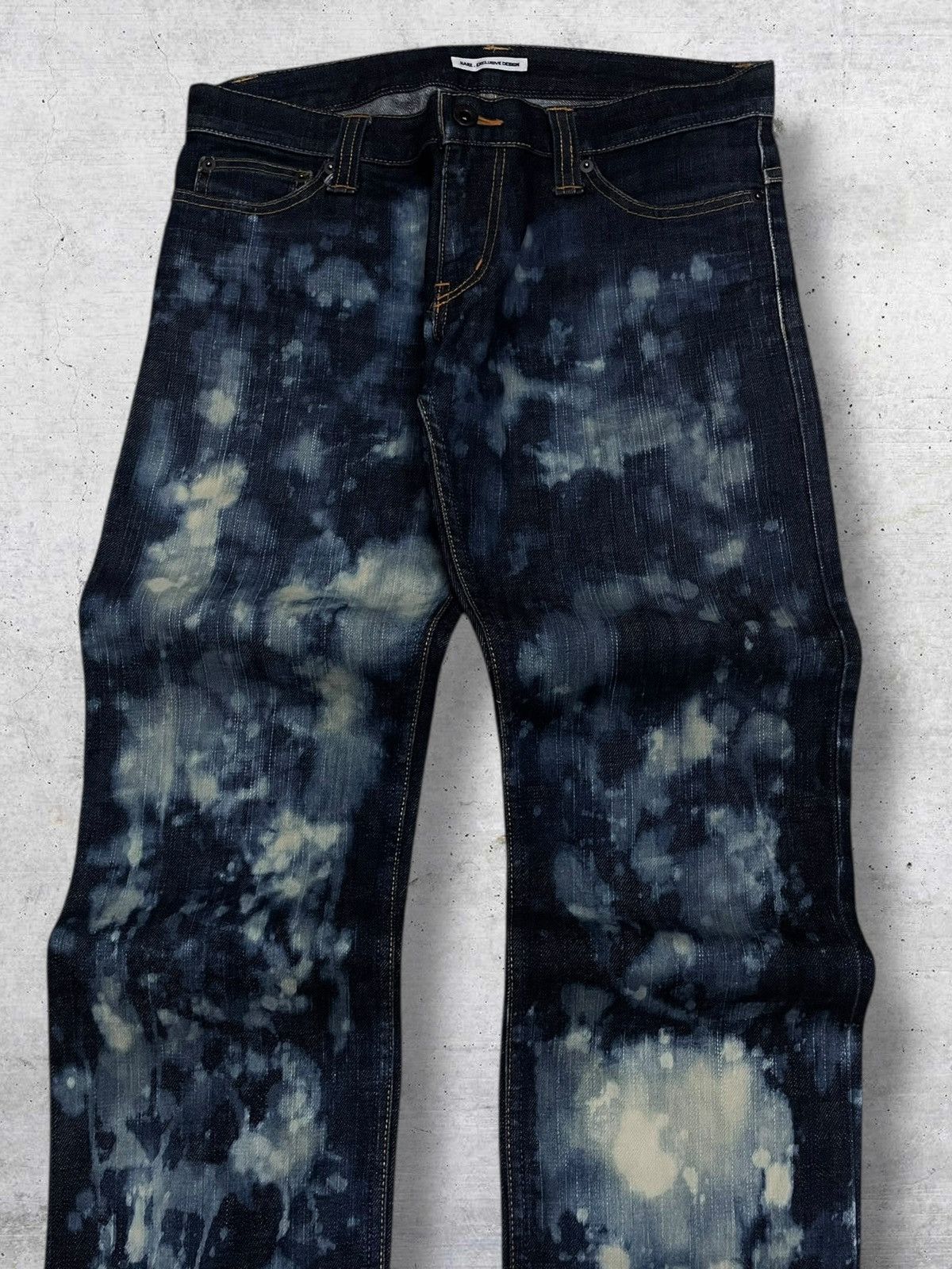 Tornado Mart HARE JAPAN 90S DESIGNER RARE BLEACH DARK INDIGO RUGGED JEAN Size US 32 / EU 48 - 6 Thumbnail