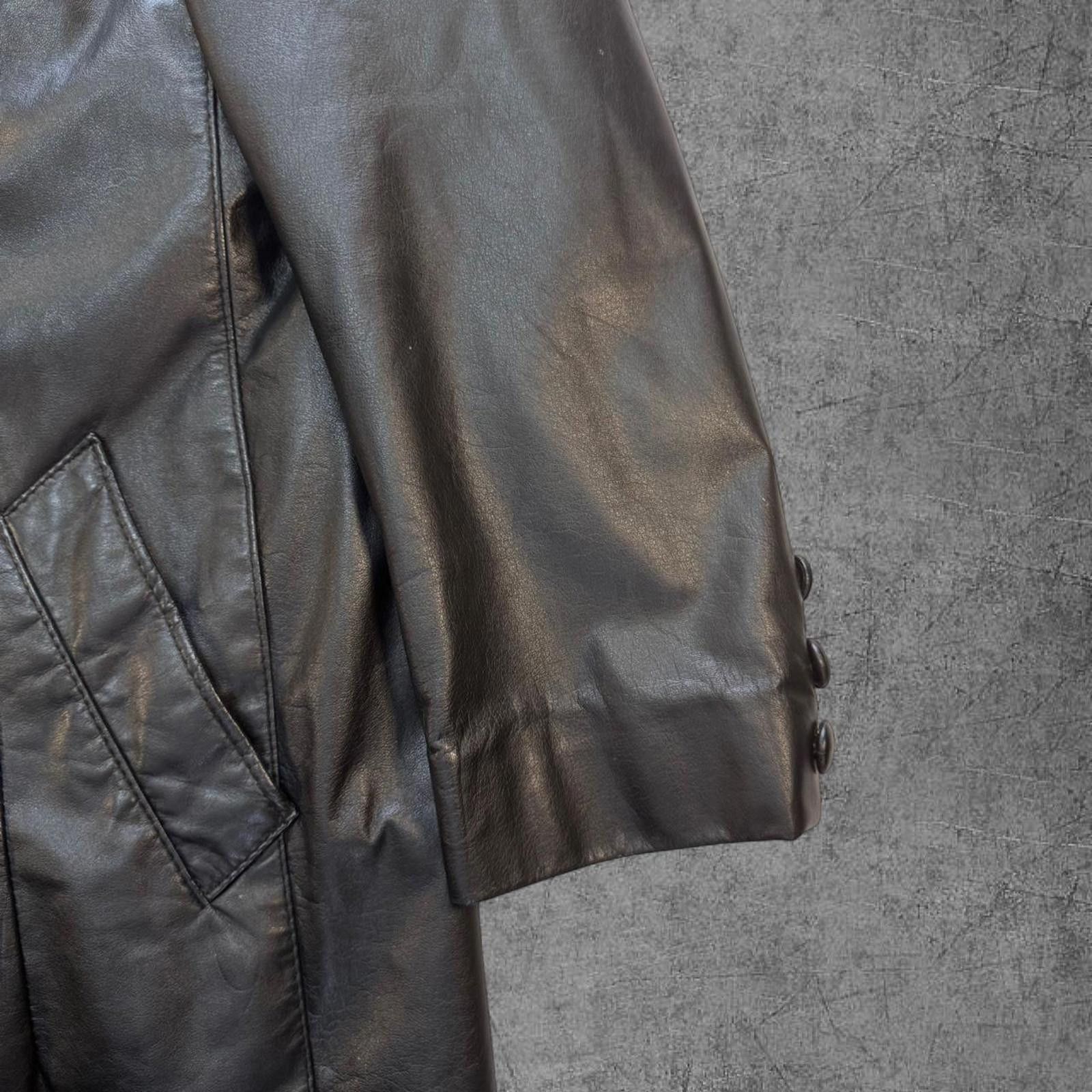 Vintage 1980s The Leather Ranch Leather Trench Coat Size US L / EU 52-54 / 3 - 3 Thumbnail