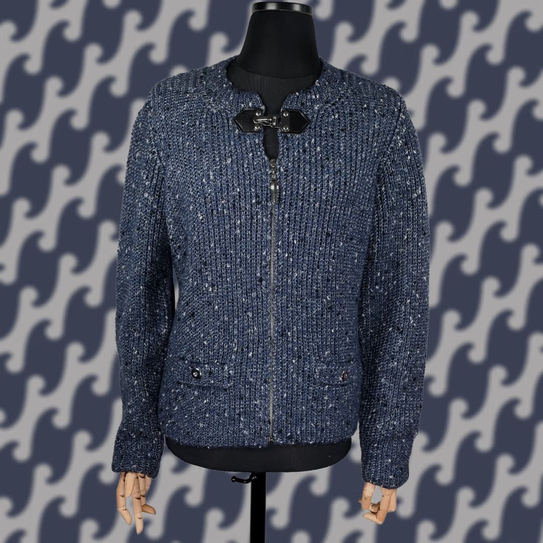 Vintage Luisa Spagnoli Cardigan Sweater Wool Blend M Blue Women Clothing Vintage No Size M / US 6-8 / IT 42-44 - 1 Thumbnail