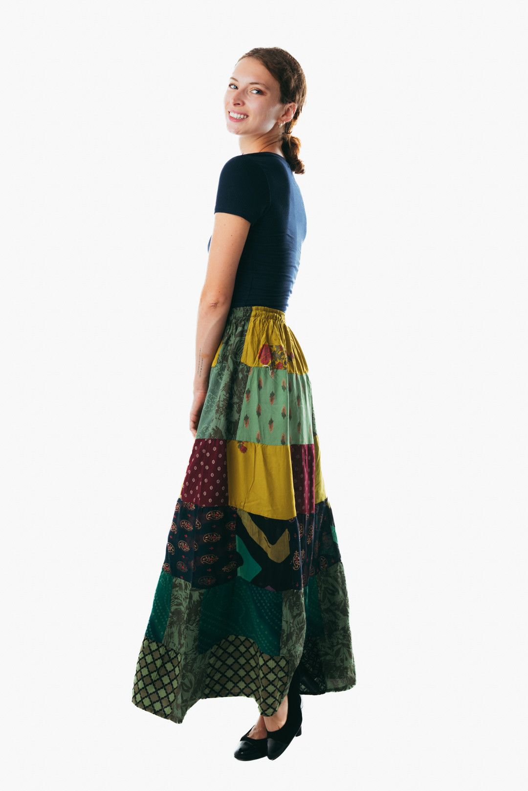 Other Boho Patchwork maxi long Skirt Long Gypsy Hippie festival Size 40" / US 18 - 2 Thumbnail
