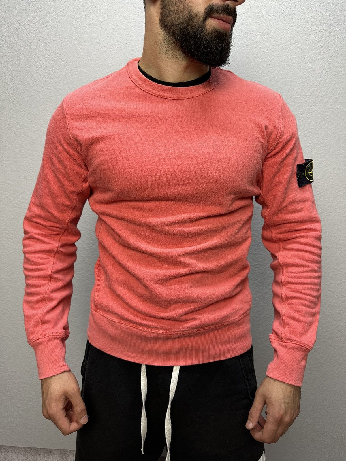 Stone Island × Vintage Vintage Stone Island Pink Sweatshirt Cotton Patch Logo Size US S / EU 44-46 / 1 - 5 Thumbnail