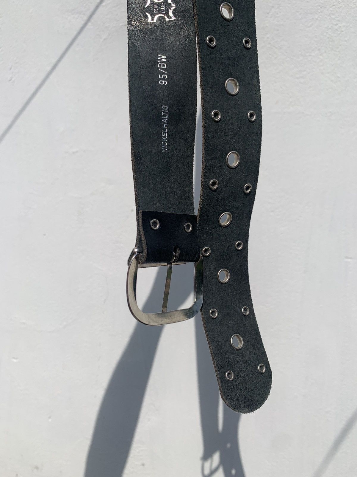 Japanese Brand Vintage 90s Dark Leather Designer Y2K Punk Rhinestones Belt Size ONE SIZE - 10 Thumbnail