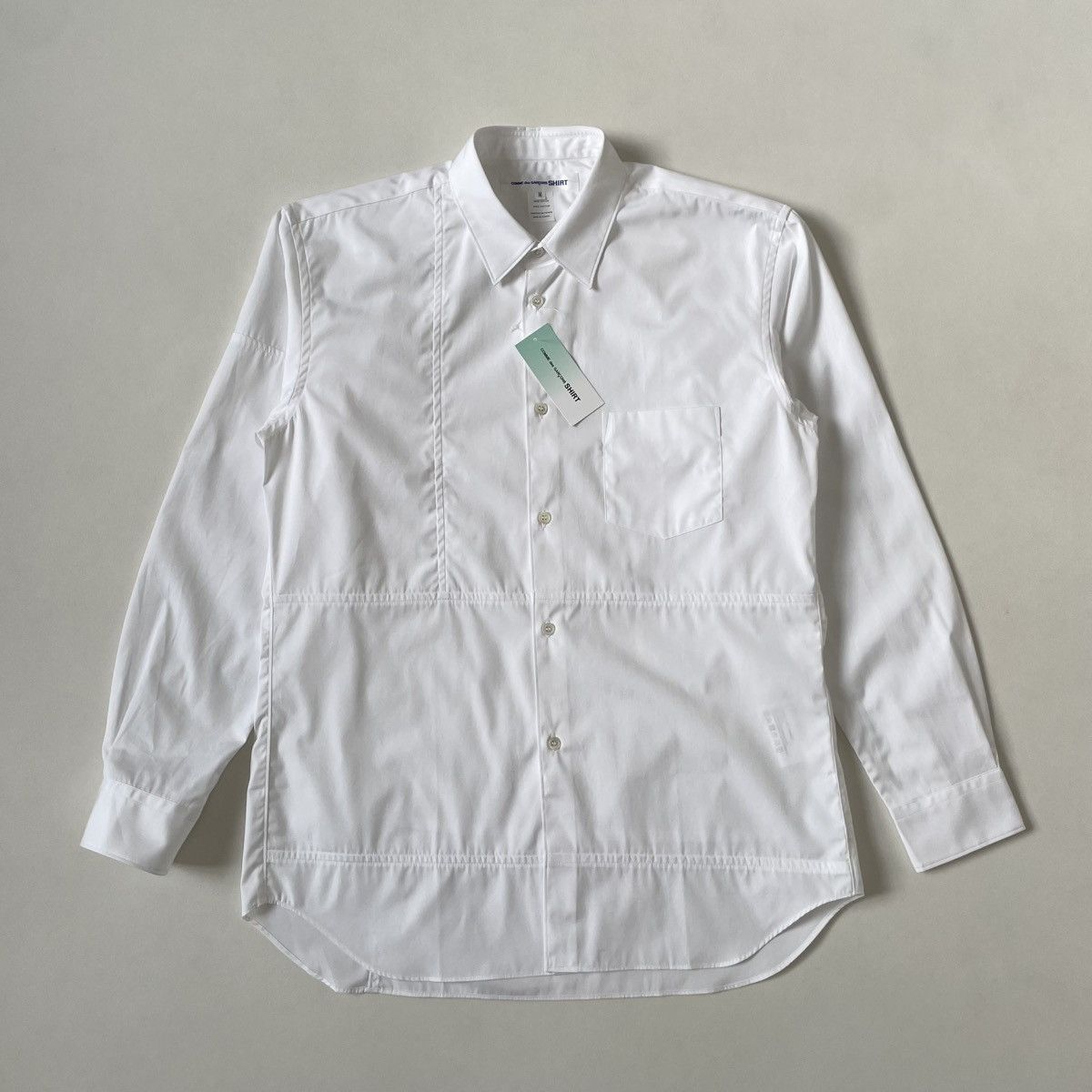 Comme des Garcons White Cotton ‘Patchwork Panelled’ Shirt Size US M / EU 48-50 / 2 - 15 Thumbnail