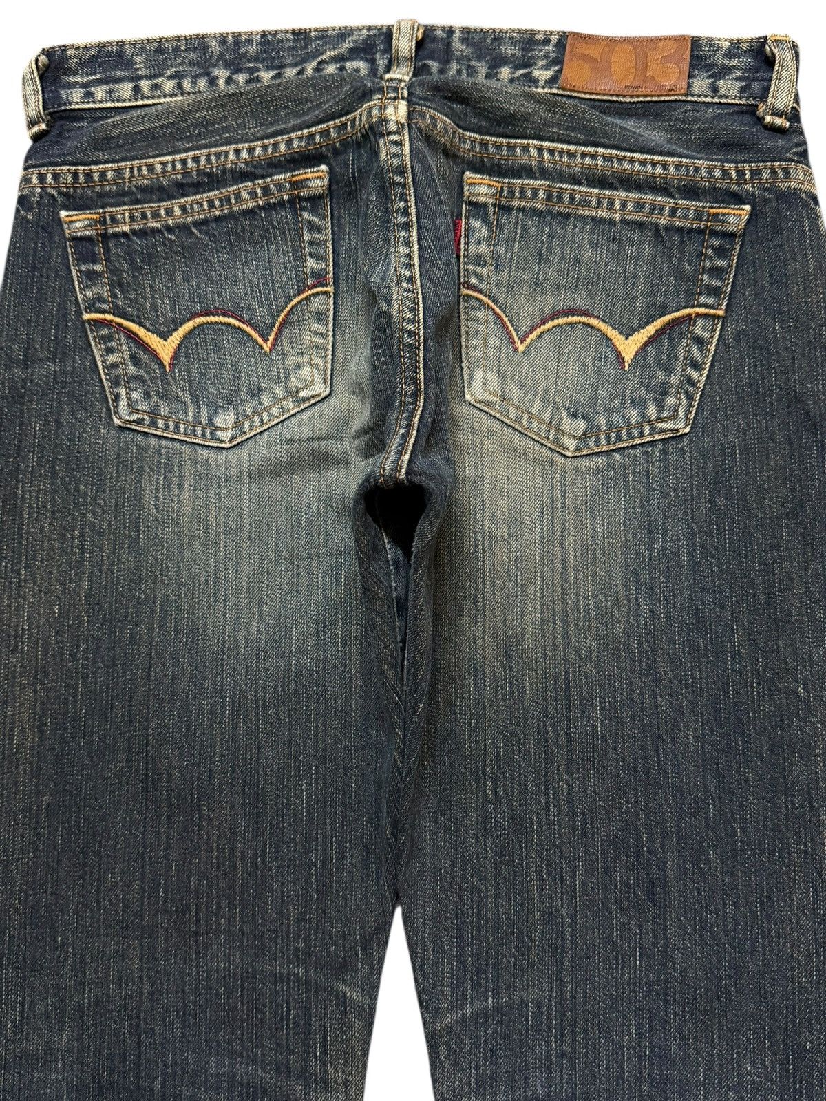 Edwin Vintage 90 Edwin 505 Blue Faded Wash Wide Leg Flare Jeans Size 28" / US 6 / IT 42 - 5 Thumbnail
