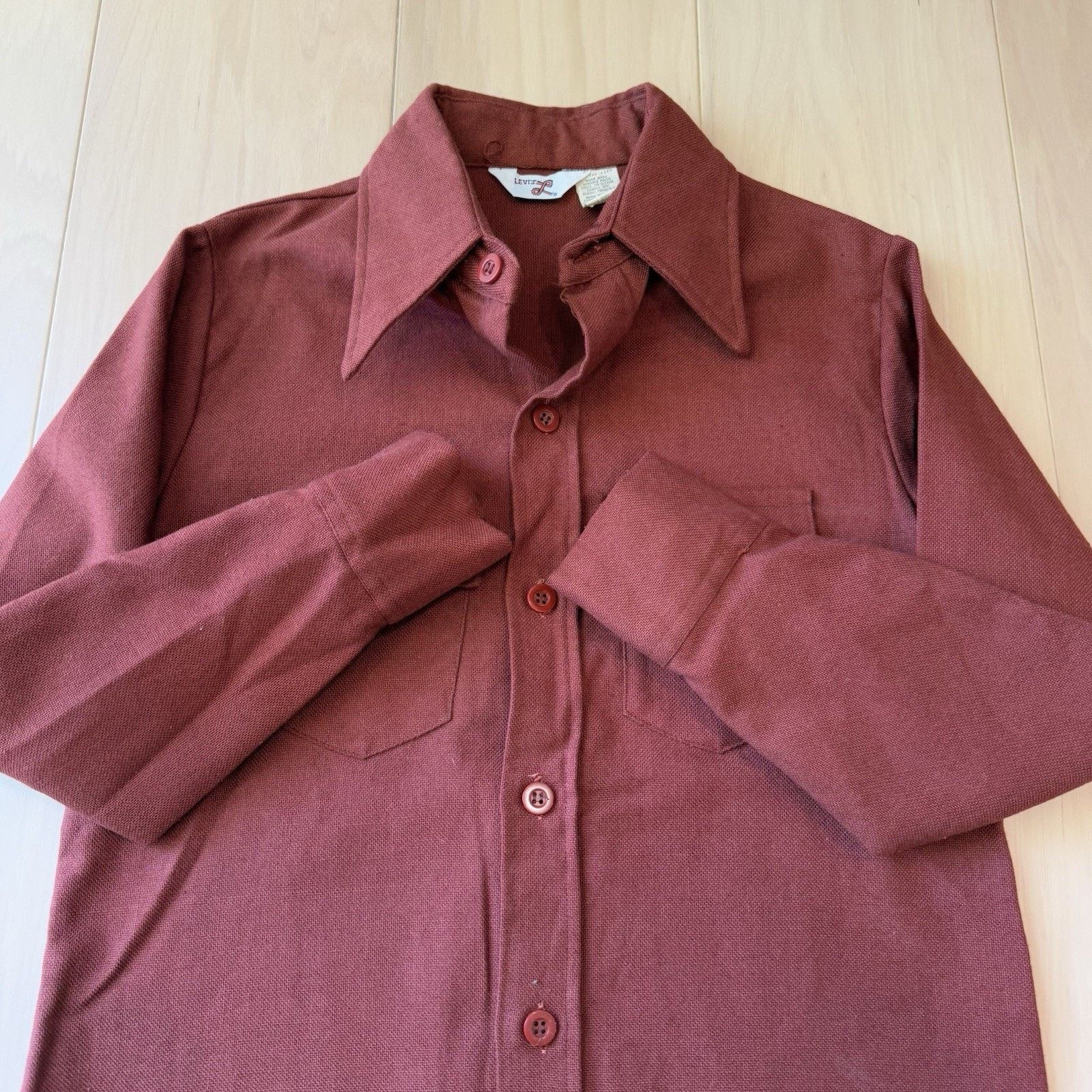 Levi's × Vintage Vintage Levi's Shirt Women's Small Rust Red Long Sleeve Size S / US 4 / IT 40 - 4 Thumbnail