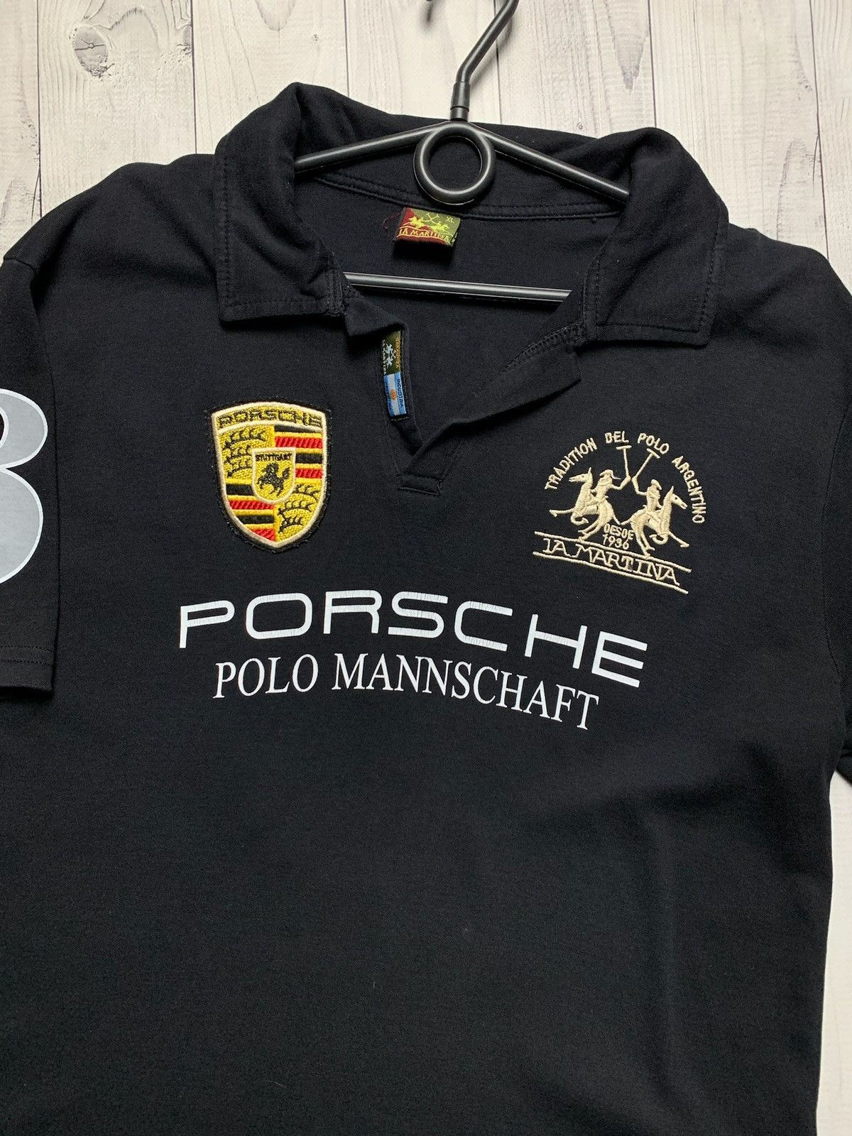 Porsche Design × Vintage Vintage L A Martina Porshe racing polo black size L Size US L / EU 52-54 / 3 - 4 Thumbnail
