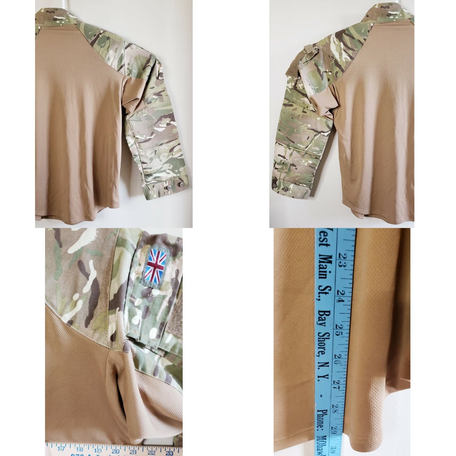 Vintage British Military Issue Men's M Tactical Camo Shirt Padded Elbows Shoulders Flag Size US M / EU 48-50 / 2 - 8 Thumbnail