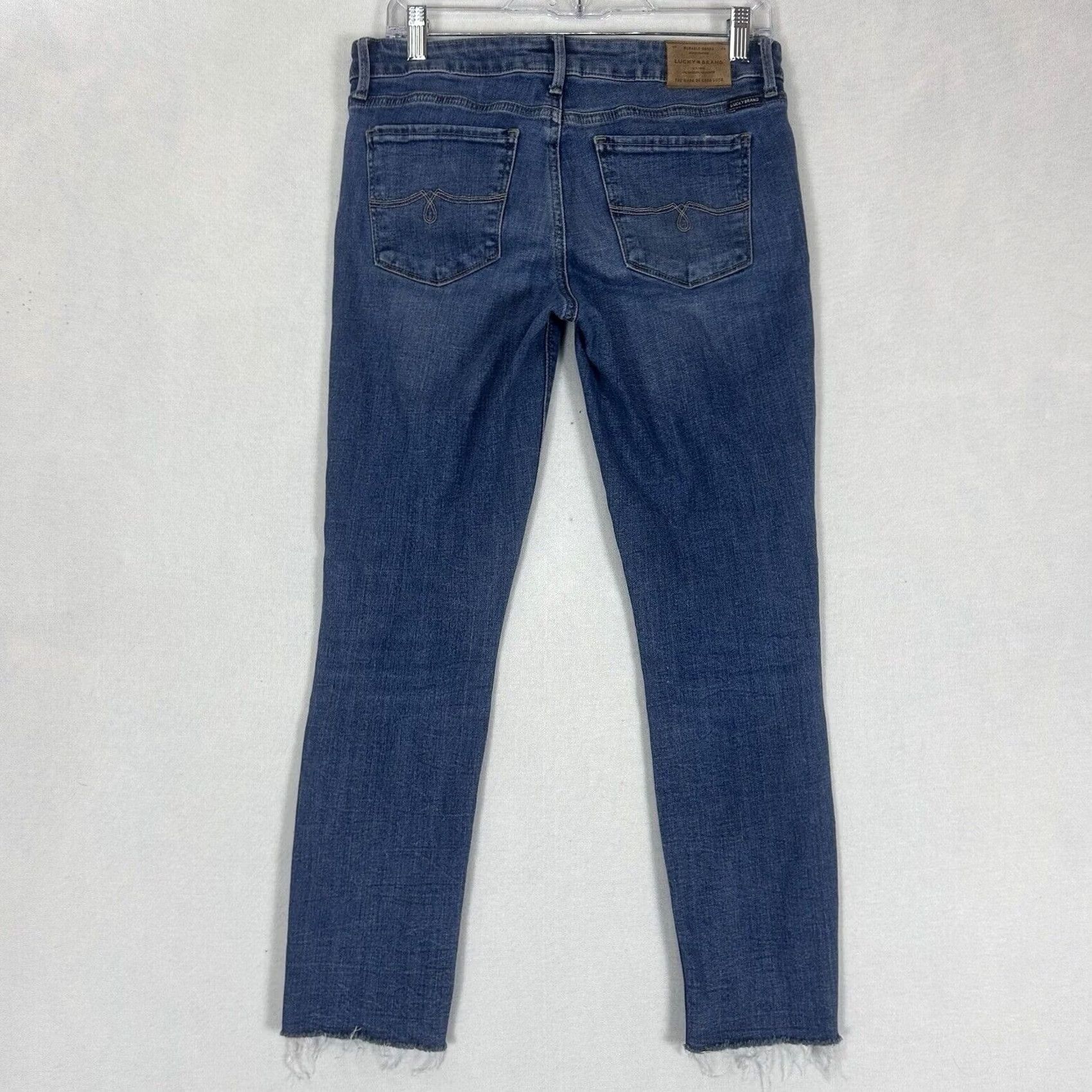 Lucky Brand Lucky Brand Lolita Crop Jeans Women 6 Blue Mid Rise Denim Stretch Raw Hem Jeans Womens Modern Vintage No Size 28" / US 6 / IT 42 - 5 Thumbnail