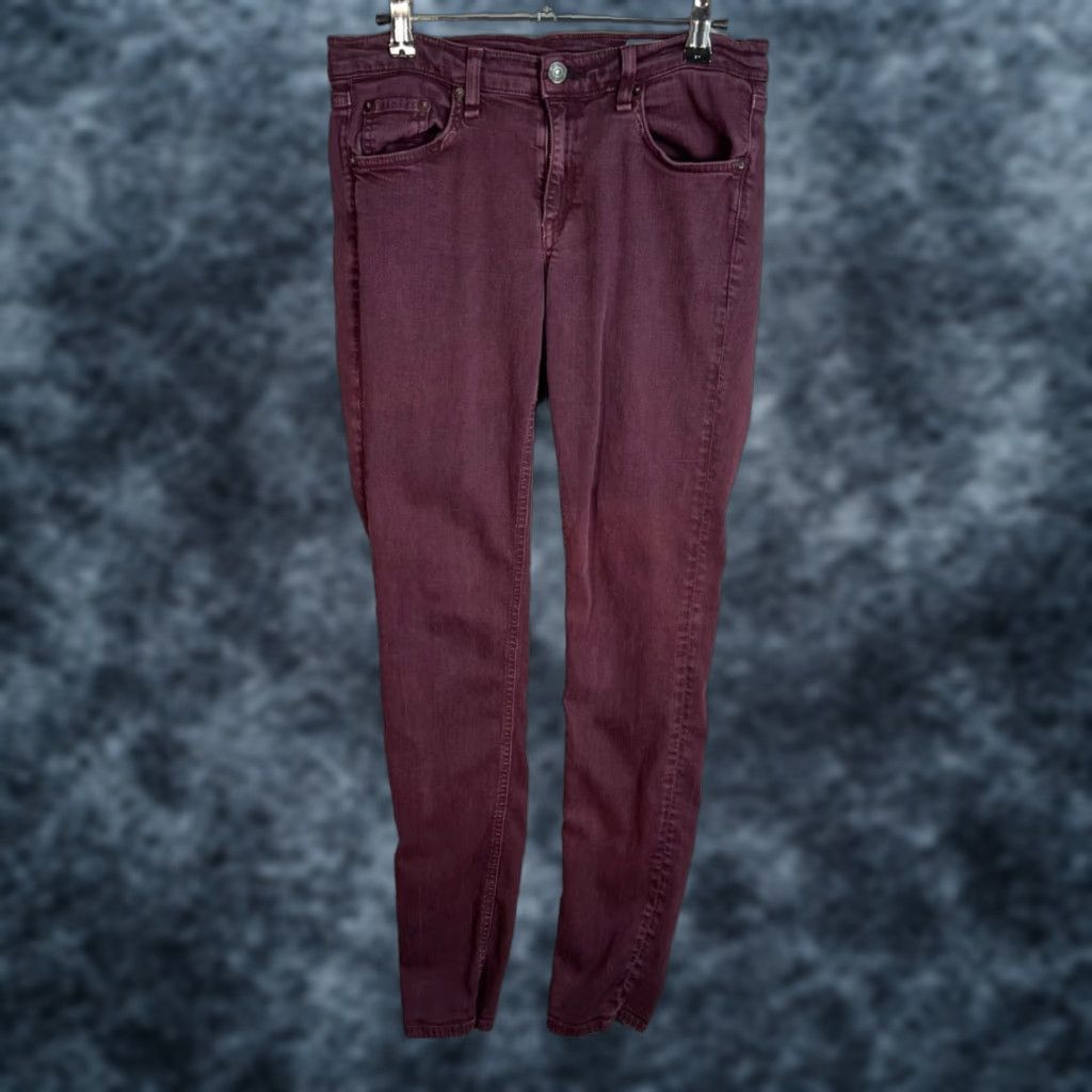 Rag & Bone Rag & Bone Womens Jeans Size 28 Burgundy Skinny Cotton Blend Size 28" / US 6 / IT 42 - 1 Thumbnail