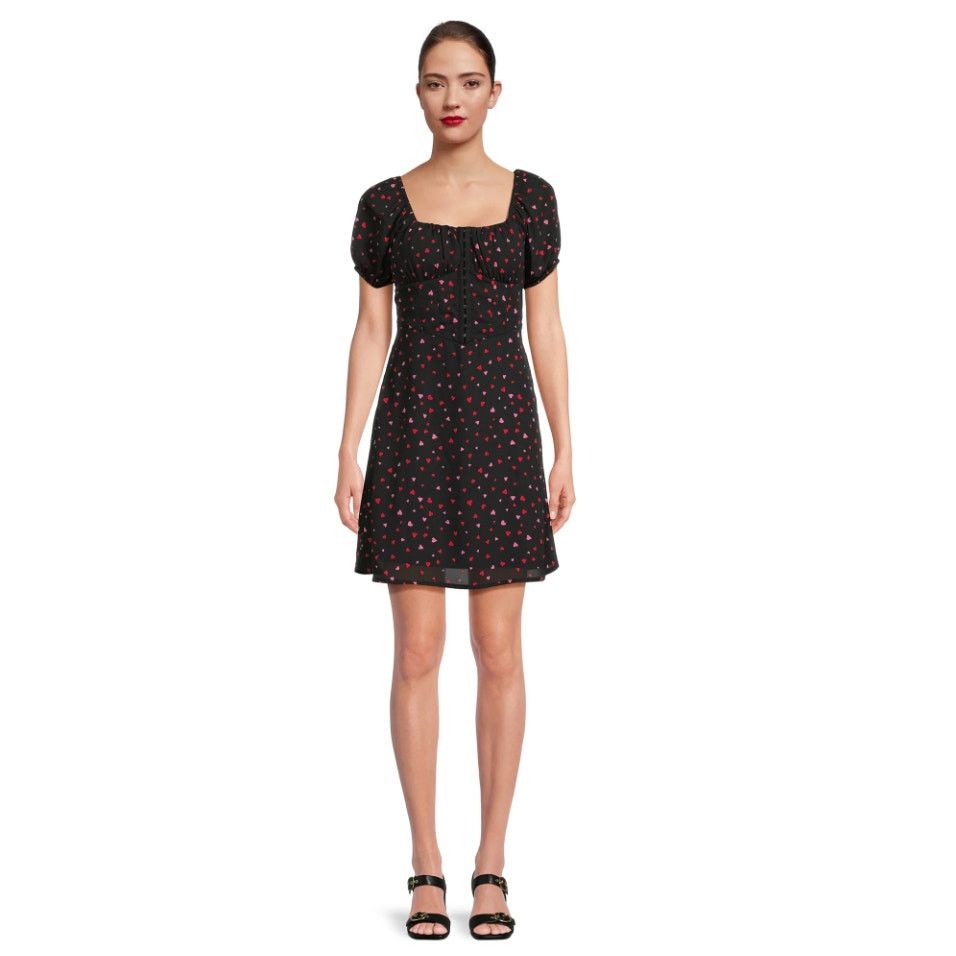 Madden NYC Madden Women's Junior's Corset Dress bust cups hearts print Size S / US 4 / IT 40 - 5 Thumbnail