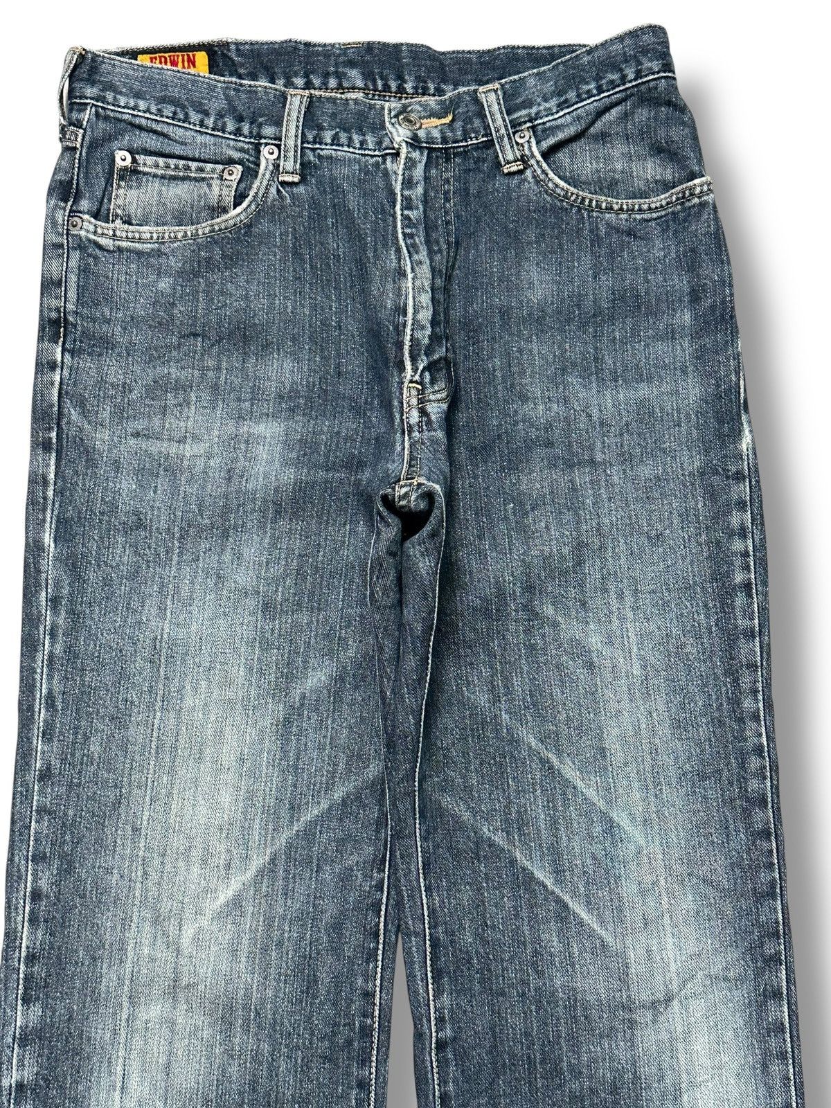 Edwin Rare Edwin Vintage Orange Tab Straight Loose and Faded Wash Size US 31 - 3 Thumbnail