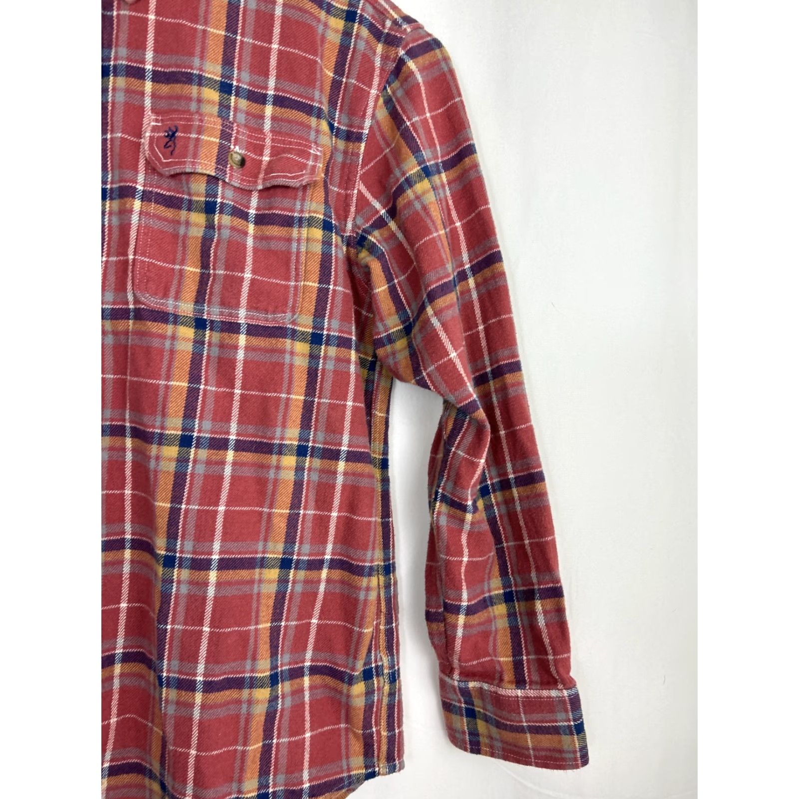 Vintage Browning Button-Up Plaid Flannel Shirt Womens 2XL Pink Blue Casual Size XXL / US 16-18 / IT 52-54 - 3 Thumbnail