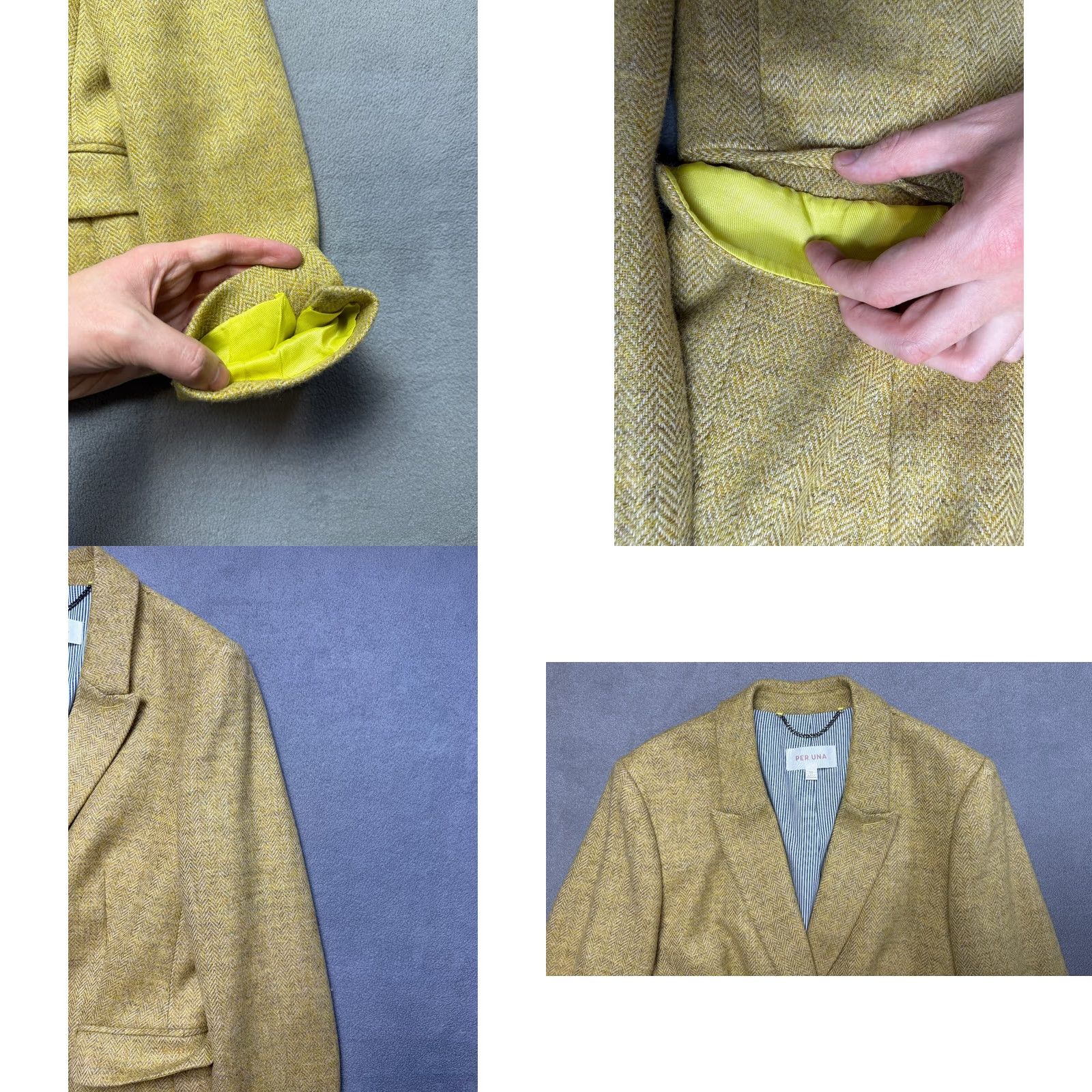 Vintage Per Una Wool Blazer Jacket Womens size 10 Yellow Lime Blazer, 10, Yellow, Womens, Per Una, Blazer, Wool, Tuxedo, Modern, Adult Women, 10, Lime, Yellow Size L / US 10 / IT 46 - 8 Thumbnail