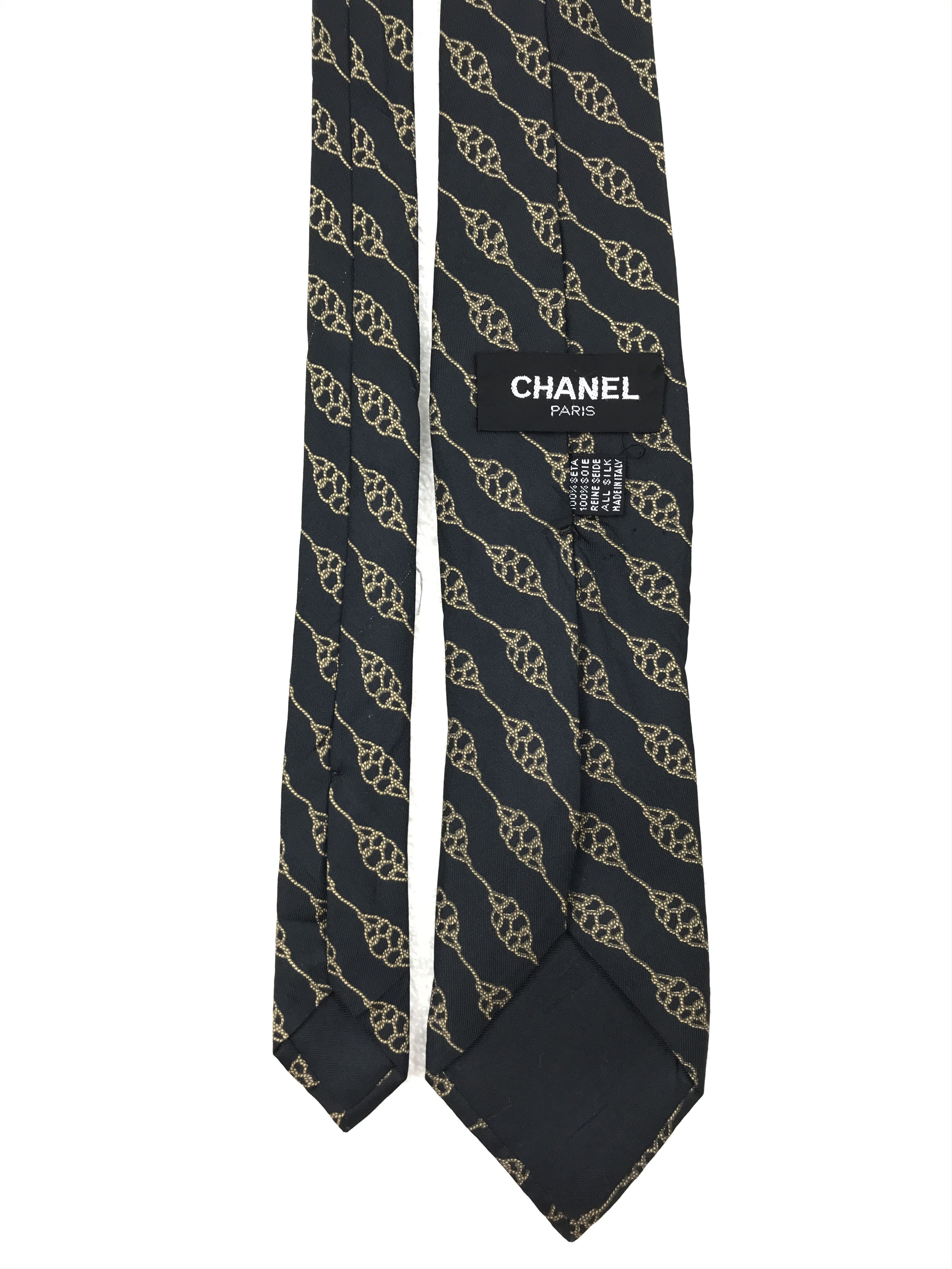 Chanel × Vintage Vintage Chanel Silk Necktie Size ONE SIZE - 4 Thumbnail