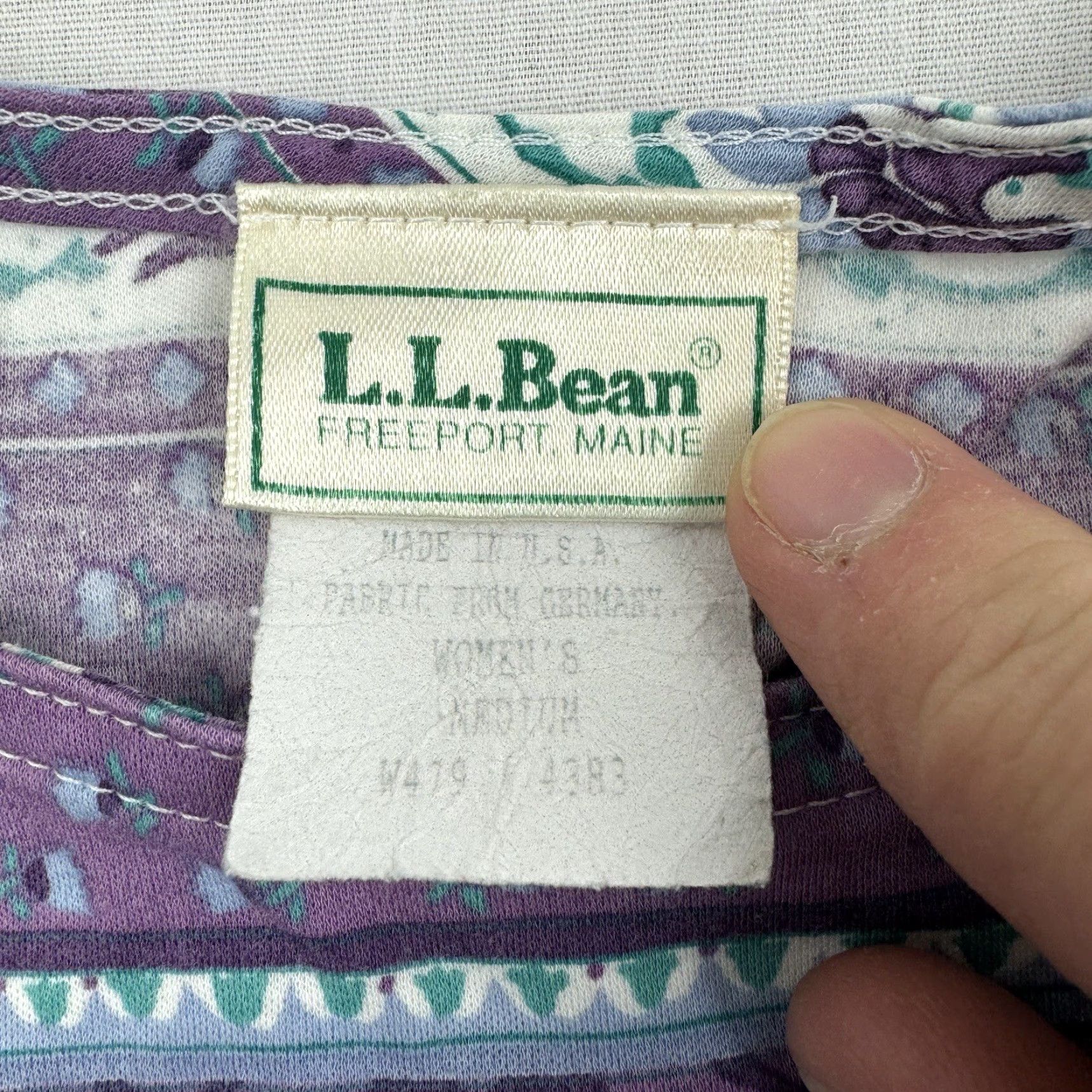 Vintage VINTAGE L.L.Bean Shirt Womens M Purple Floral Striped 90s USA Long Sleeve Top Adult Female Size M / US 6-8 / IT 42-44 - 3 Thumbnail