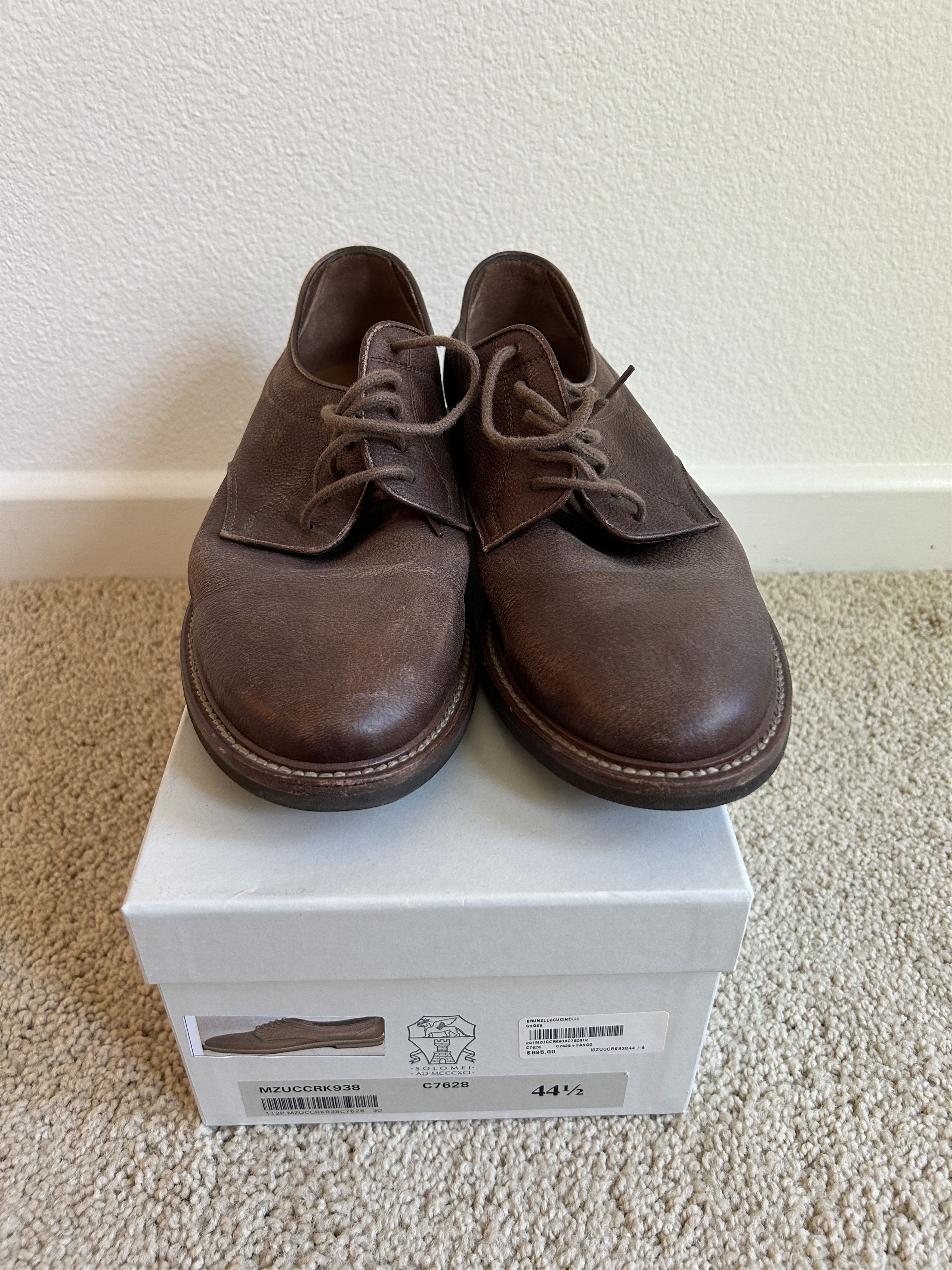 Brunello Cucinelli Brunello Cucinelli Brown Lace Up Derby Shoes Size US 11.5 / EU 44-45 - 1 Thumbnail