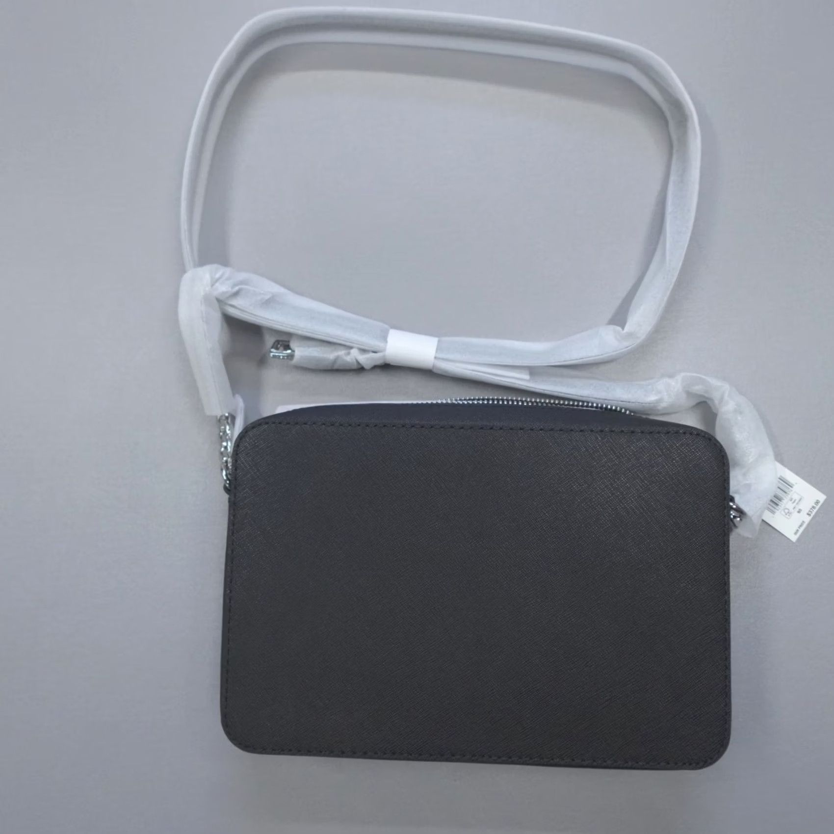 Michael Kors Michael Kors Bag Large Jet Set EW Crossbody Leather Black Silver Zipper Adjustable Strap Designer Womens Size ONE SIZE - 7 Thumbnail