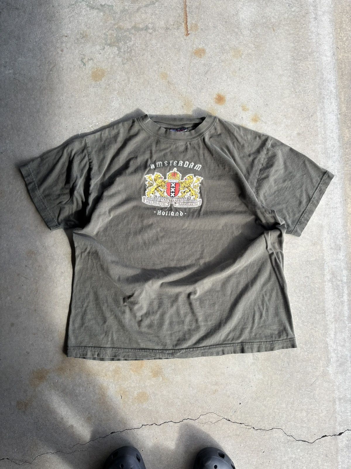 Other Vintage Faded Olive Amsterdam Grunge Avant Garde Tee Size US XL / EU 56 / 4 - 1 Thumbnail