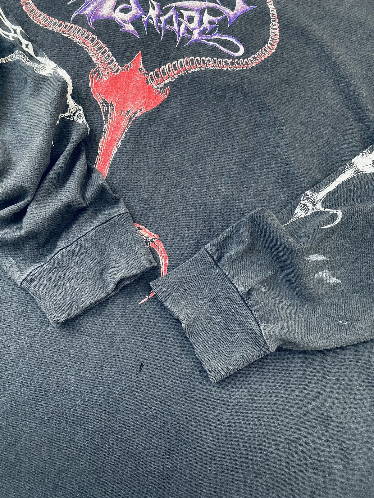 Band Tees Sick Vintage 90s Mortuary Drape Black Metal Band Long Sleeve Size US XXL / EU 58 / 5 - 25 Thumbnail
