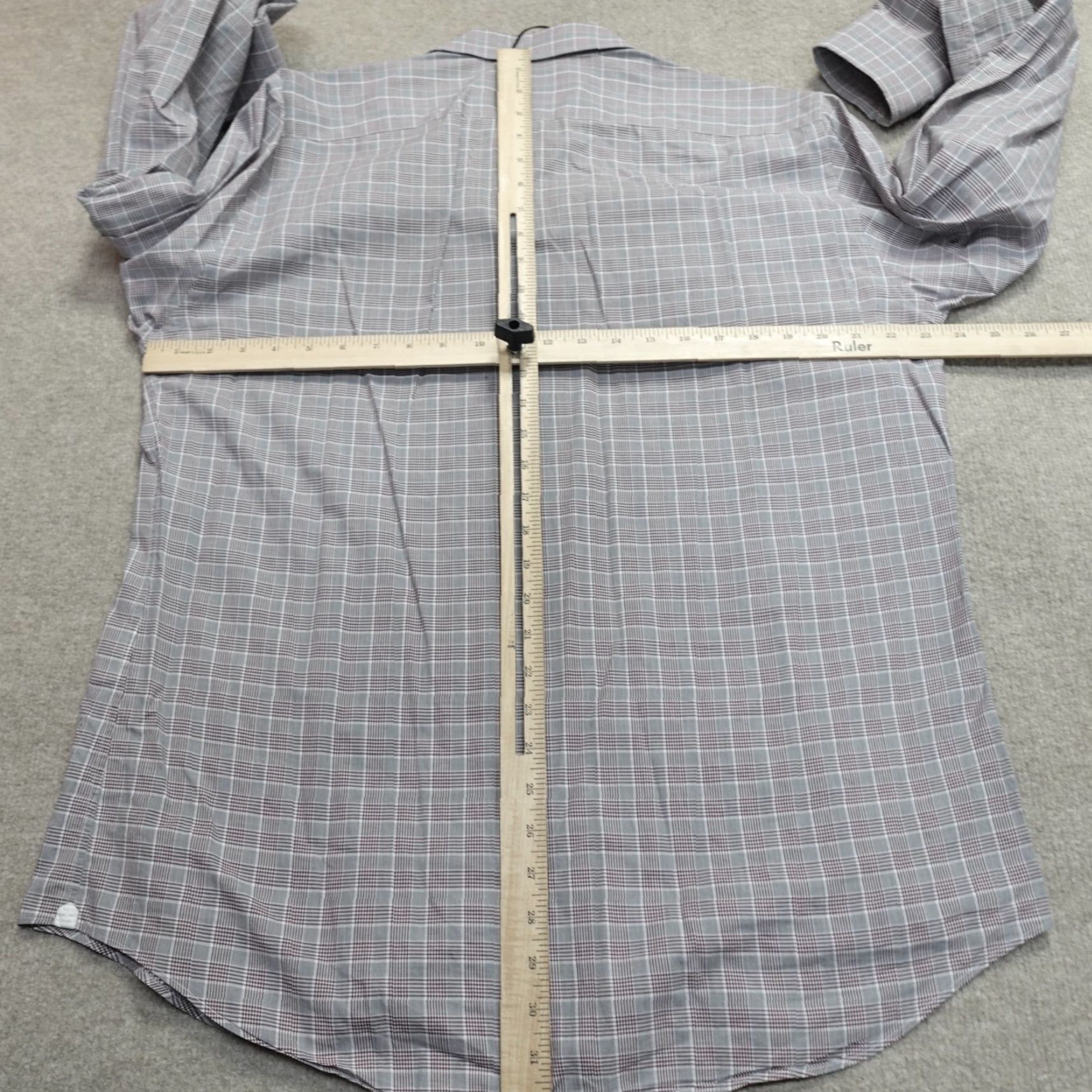 Pal Zileri VINTAGE Pal Zileri Shirt 17 XL Gray Red Plaid 100% Cotton Women? Mens? Size US XL / EU 56 / 4 - 6 Thumbnail
